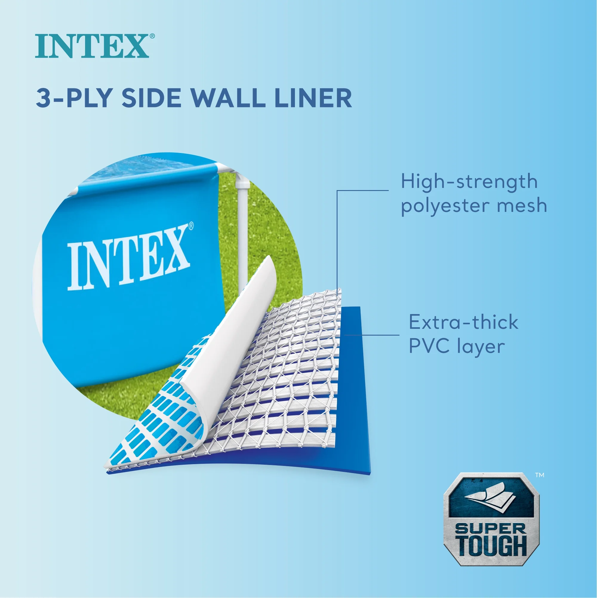 INTEX Round Metal Frame 8ft x 20in Above Ground Swimming Pool Set, Blue - Image 5