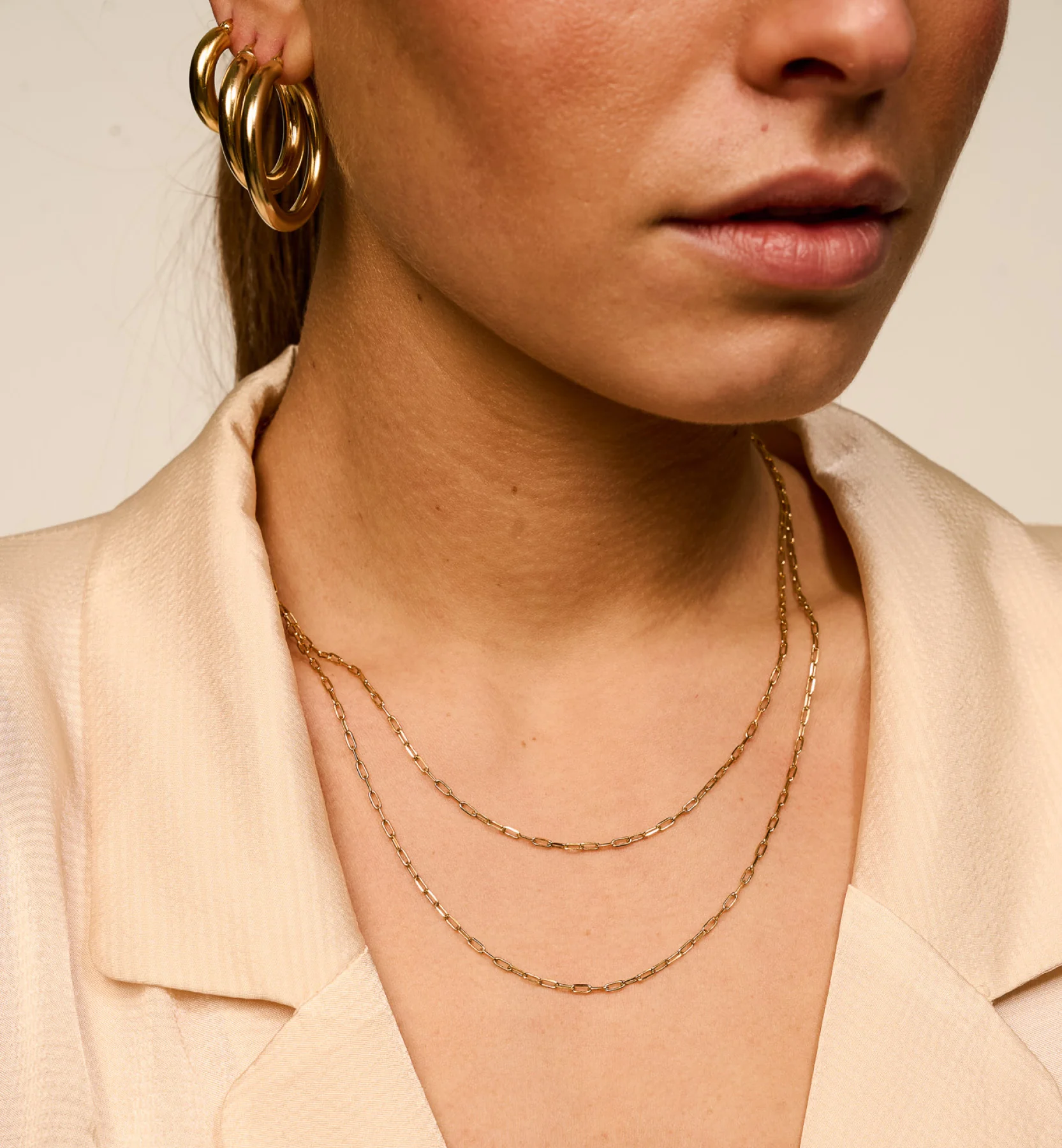 Link Plain Necklace 14K