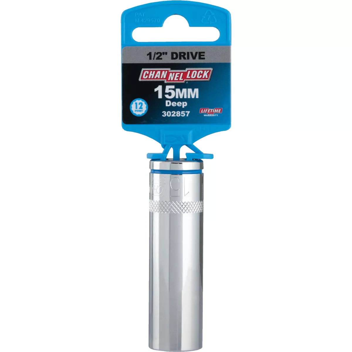 Channellock 1/2 In. Drive 15 mm 12-Point Deep Metric Socket
