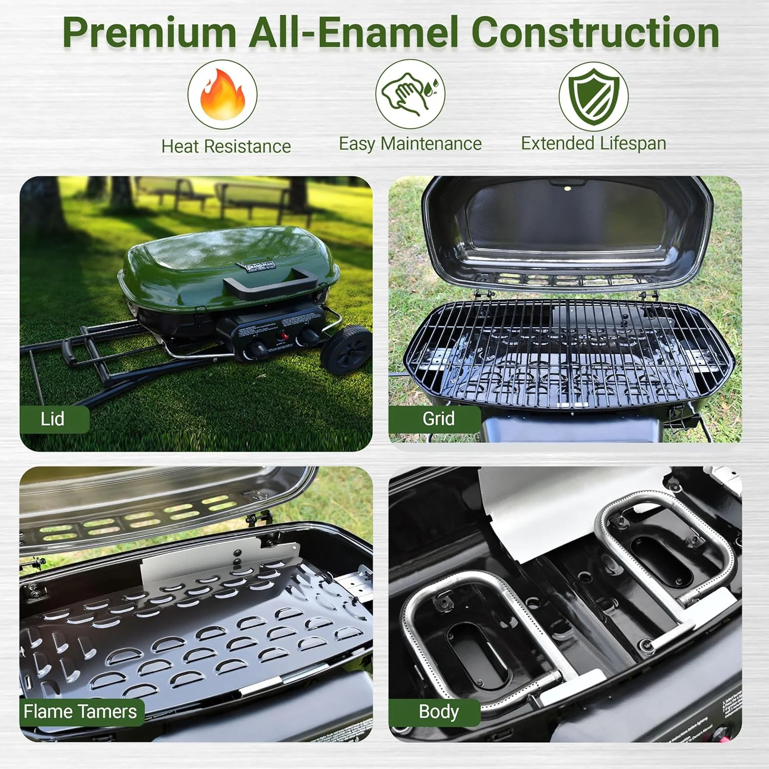 Brand-Man Portable Propane Gas Grill With Folding Cart And Push-Button Ignition - Image 3 Brand-Man Portable Propane Gas Grill With Folding Cart And Push-Button Ignition - Image 3