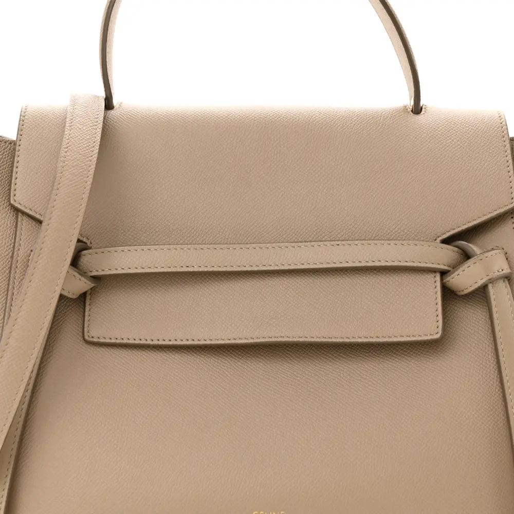 Celine Light Taupe Grained Calfskin Leather Mini Belt Bag Rep1:1High-quality replica
