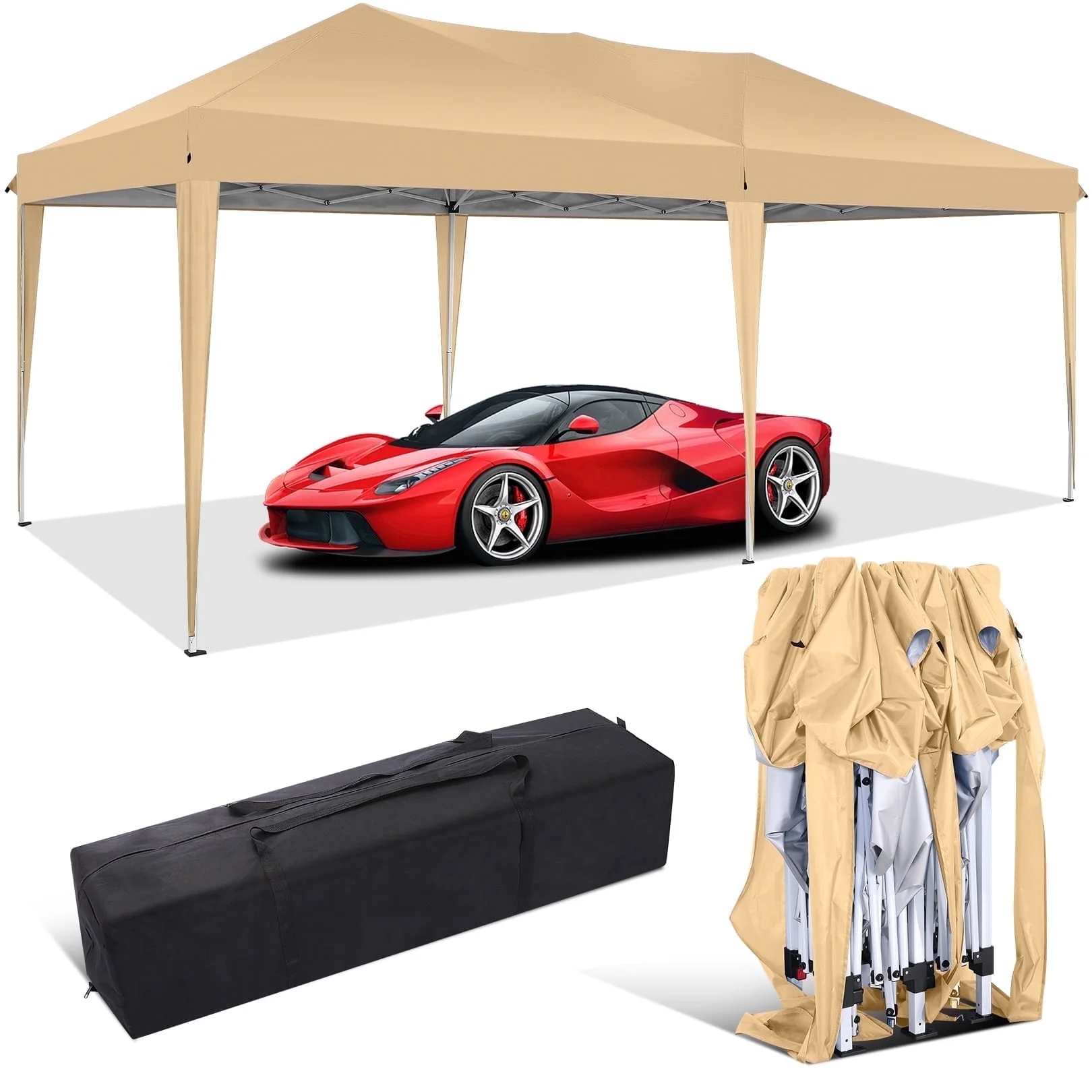 SANOPY 10'x10' EZ Pop Up Canopy Tent Outdoor Party Instant Shelter Portable Folding Beach Canopy with 4 Sandbag & Carrying Bag, Black - Image 28