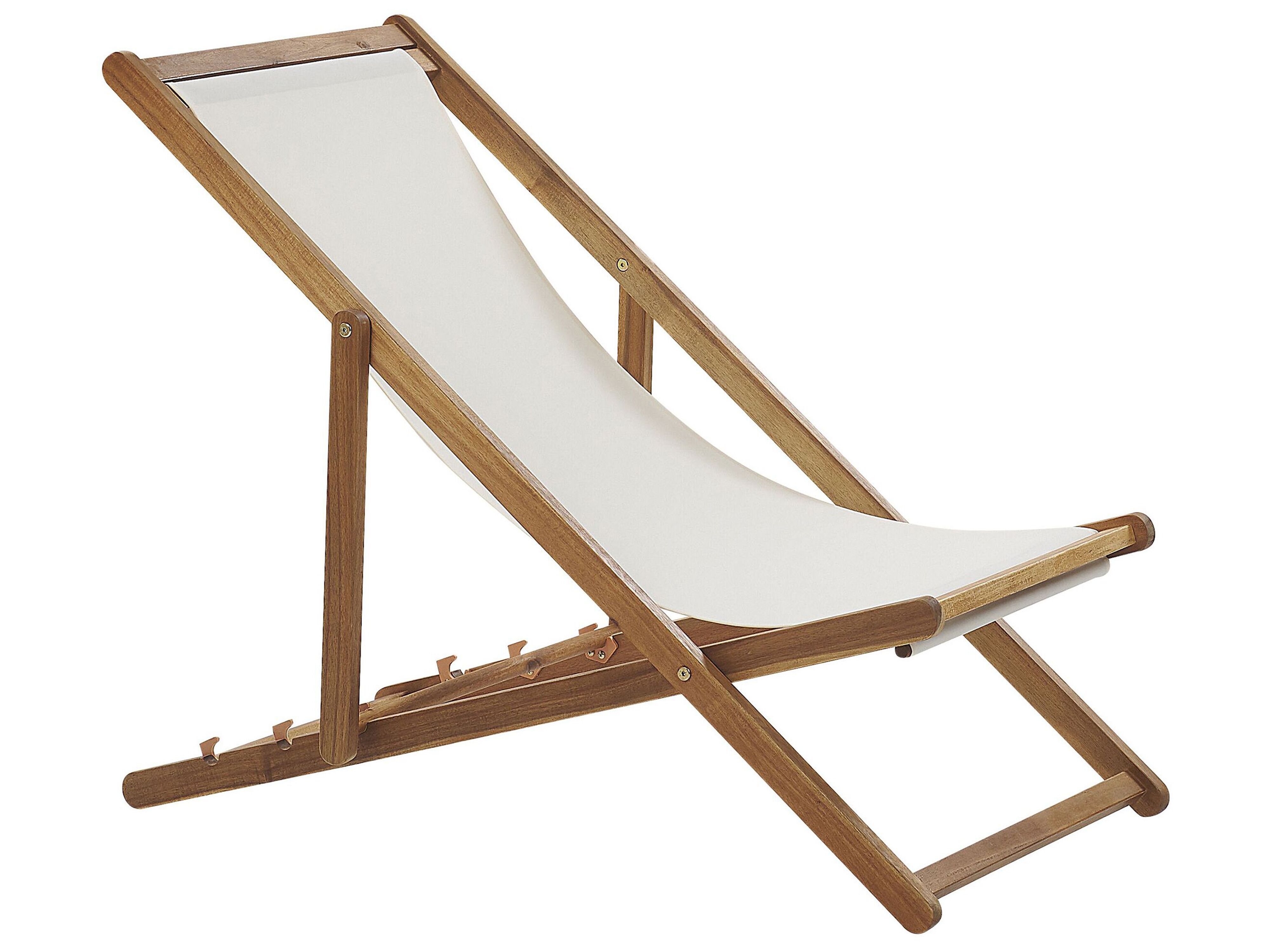 Folding Deck Chair ANZIO with Replacement Fabrics Acacia Wood Light Brown