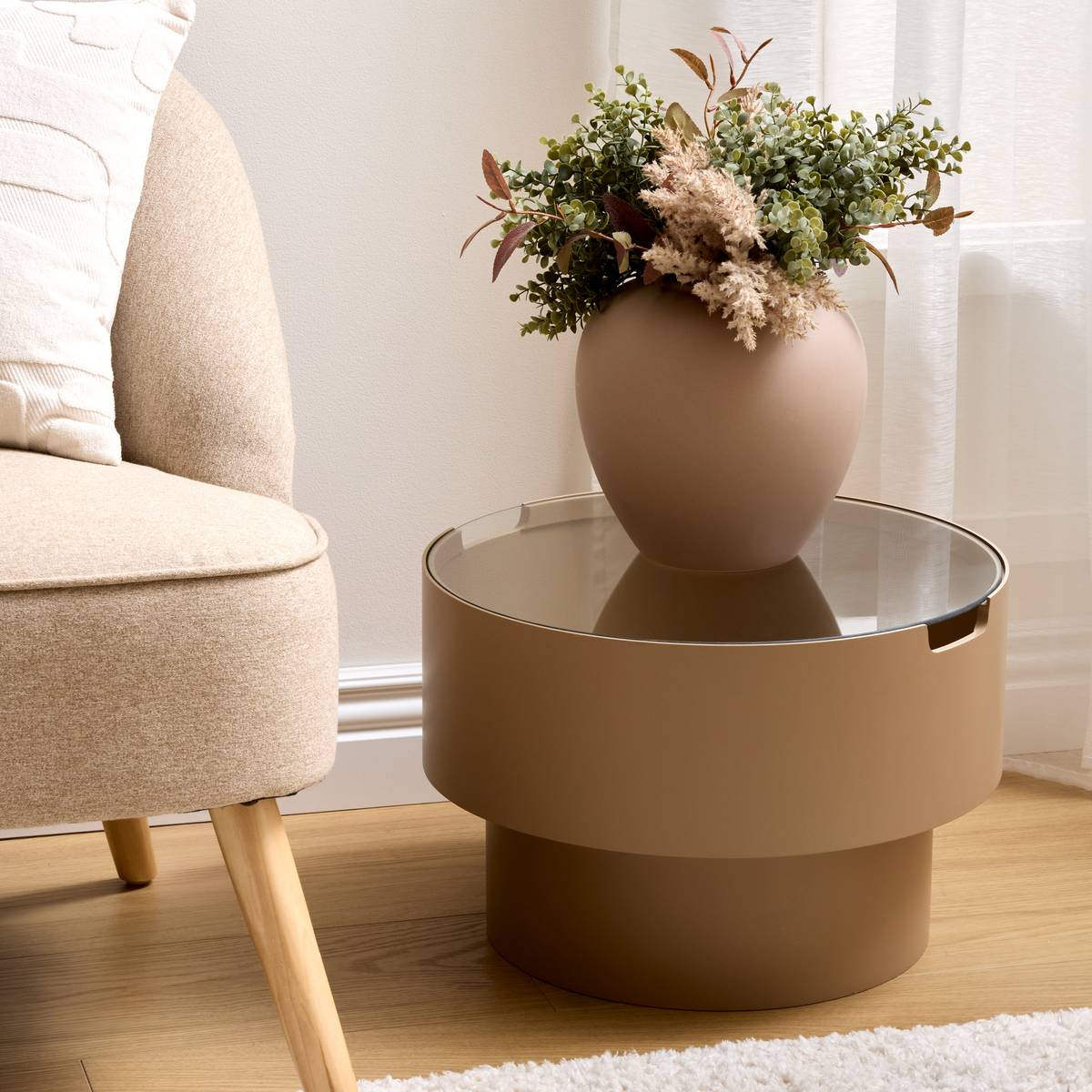 Side Table "Karun" Moccha, D.45 cm