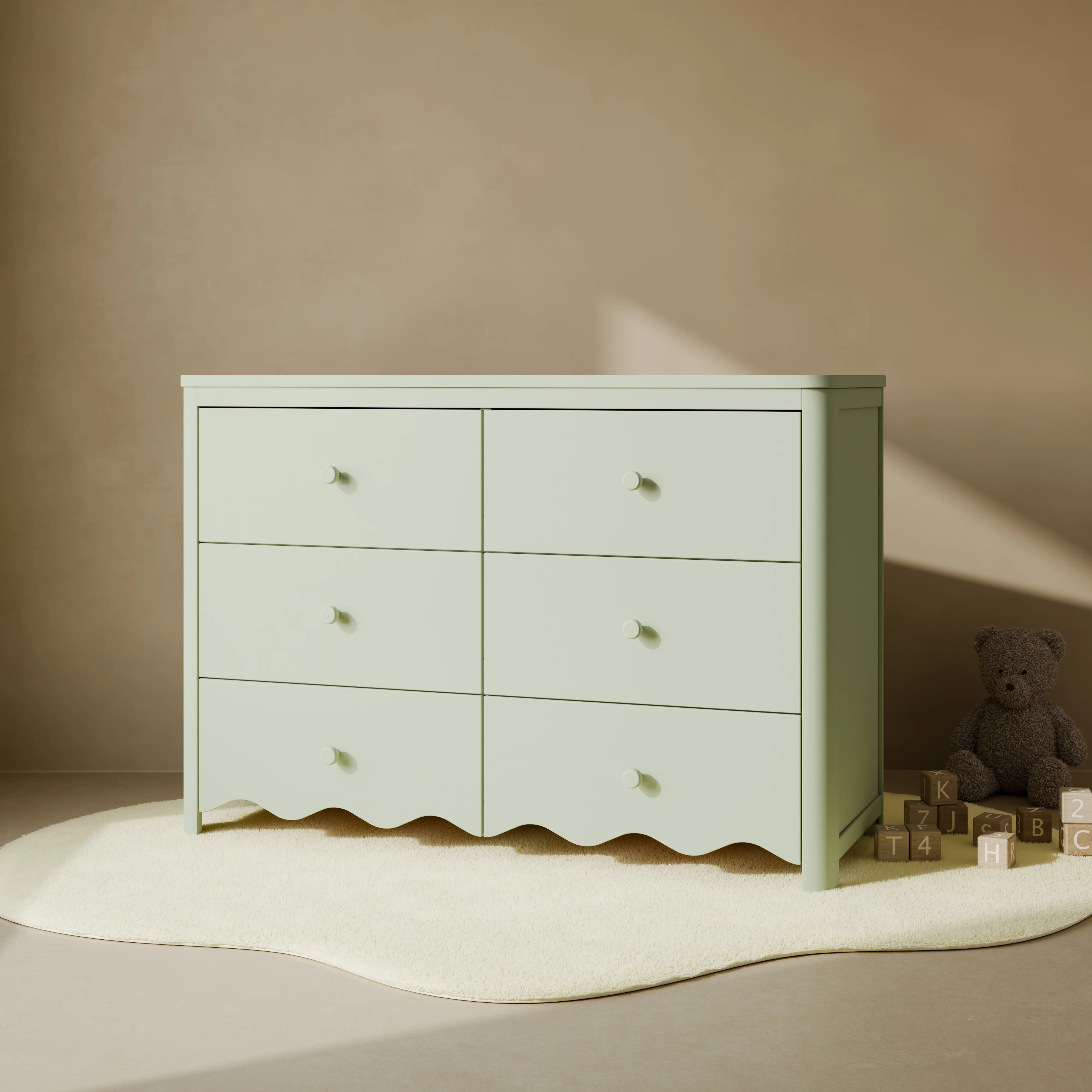 Storkcraft Casablanca 6 Drawer Nursery Dresser, Sage
