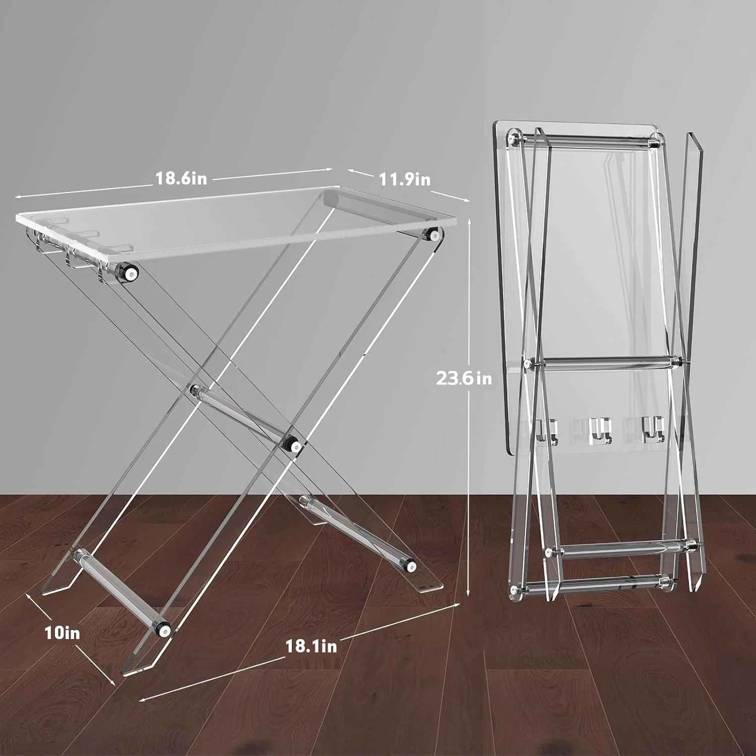 Acrylic Folding TV Tray Table - 23