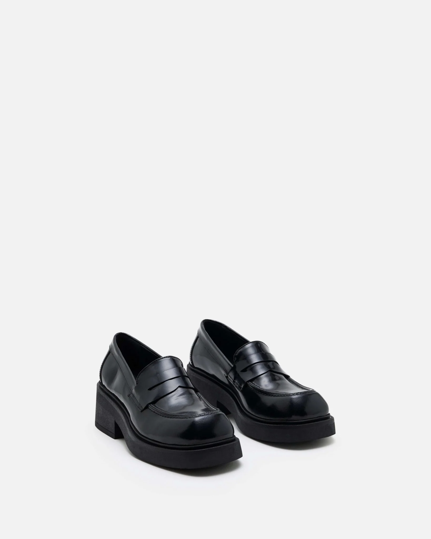 MOCASSINS DEBBIE/POL - En cuir à semelles épaisses noir