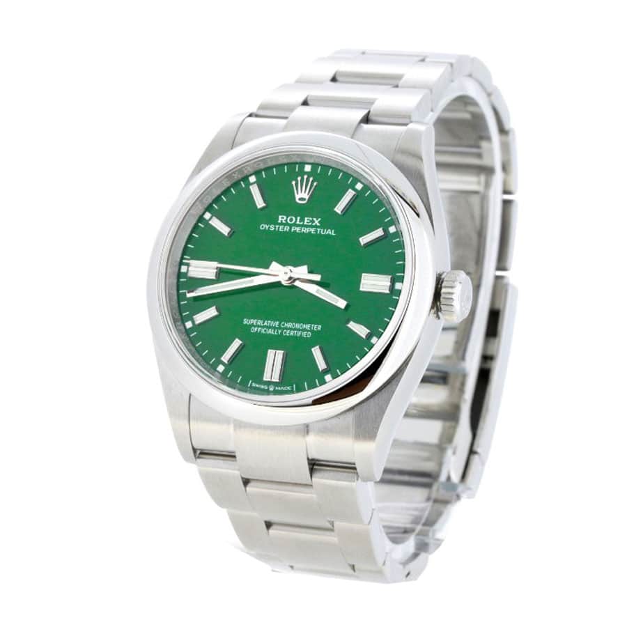 Rolex Oyster Perpetual Green Dial 126000-0005 Replica - Elite Watch Atelier