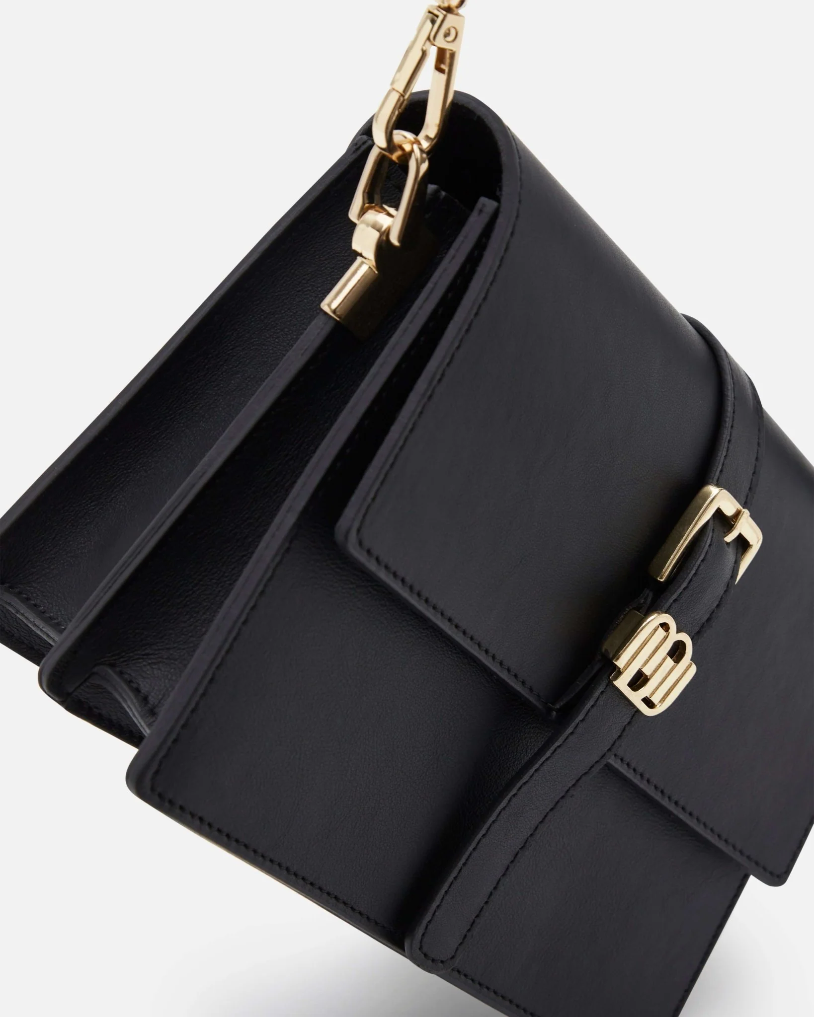 SAC SERENA - En cuir double porté noir