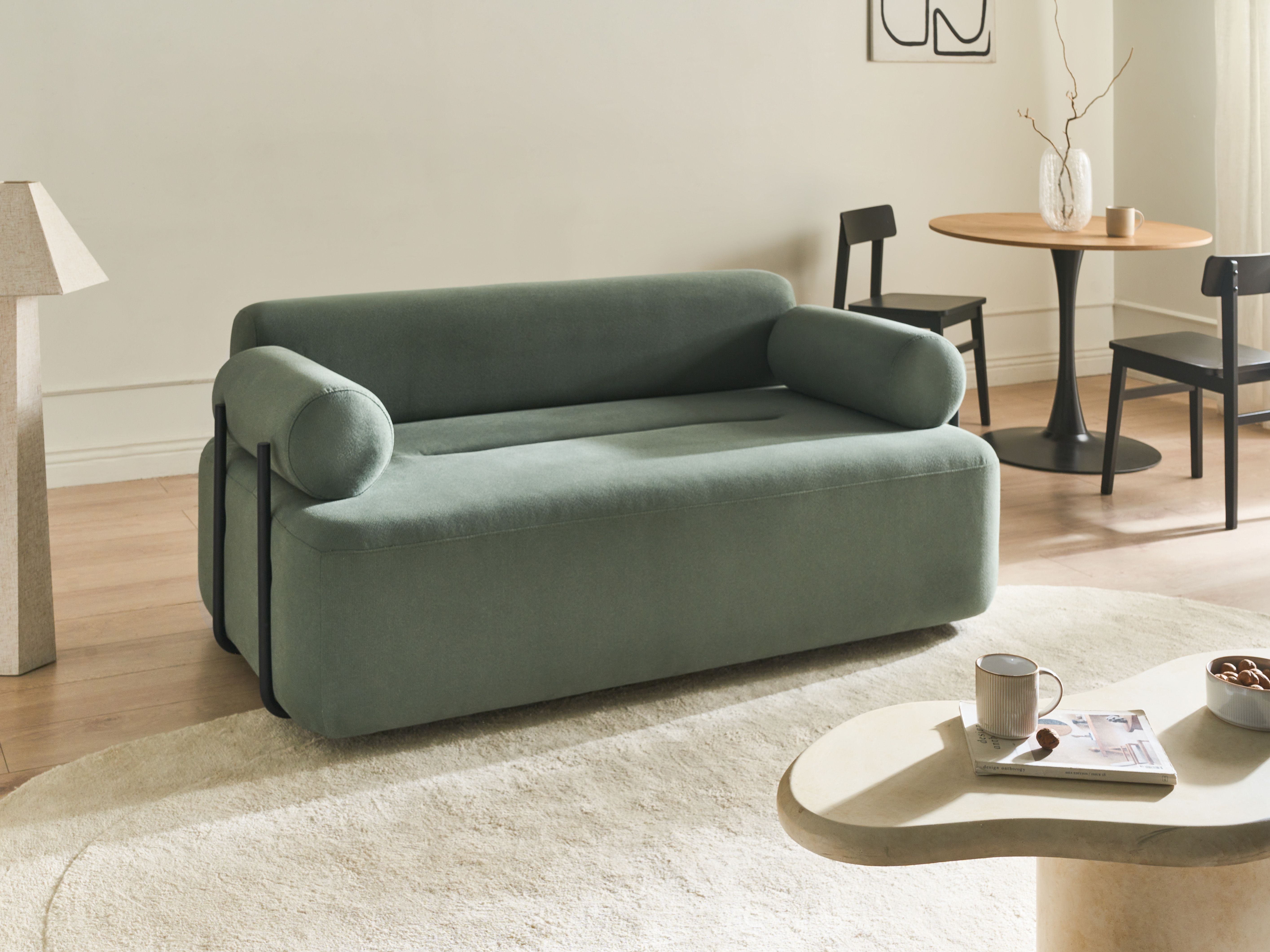 Sofa 2 Seater ELVA Fabric Light Green