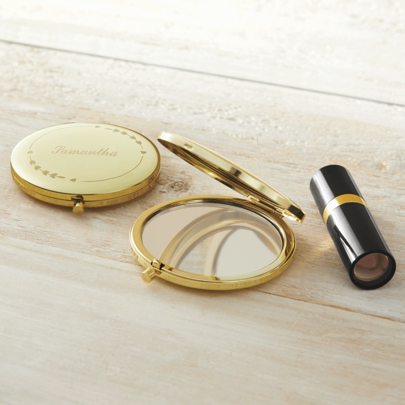 Gold Compact Makeup Mirror - MIDNIGHT VELVET CATALOG