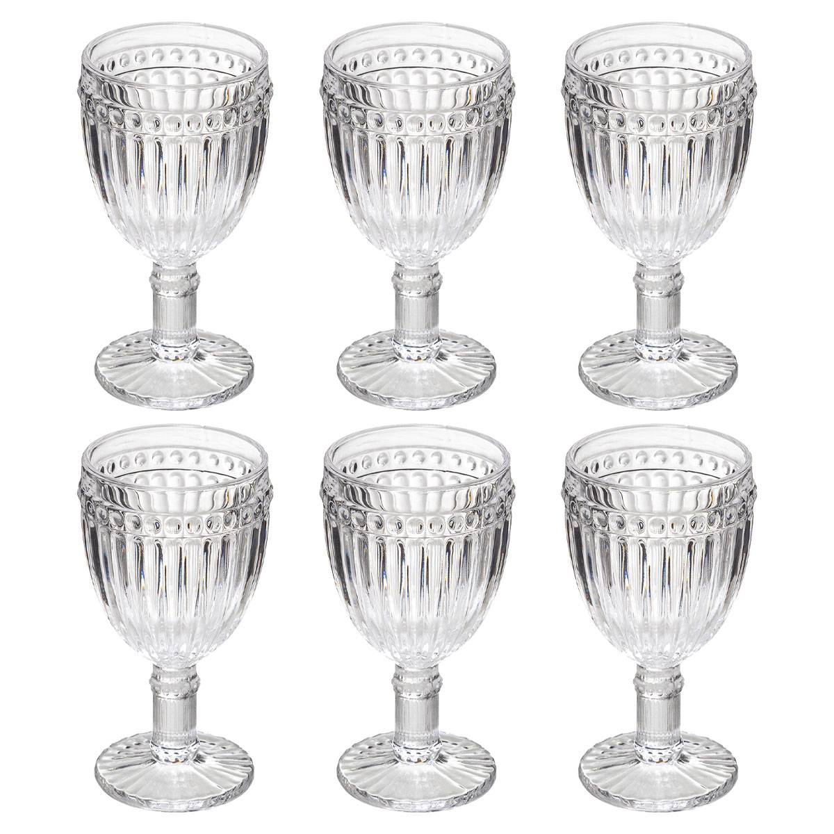 Set of 6 wine glasses "Mona" 250 ml, Transparent