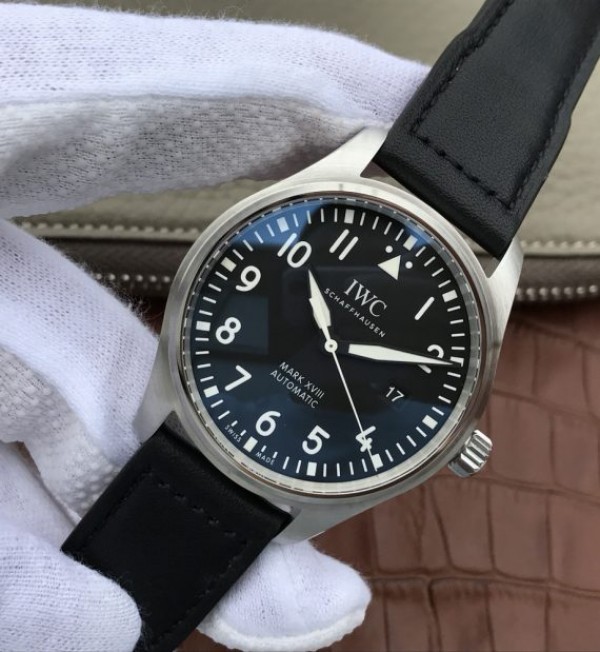 Replica IWC XF Mark XVIII IW327001 Black Dial Leather Strap - Elite Watch Atelier