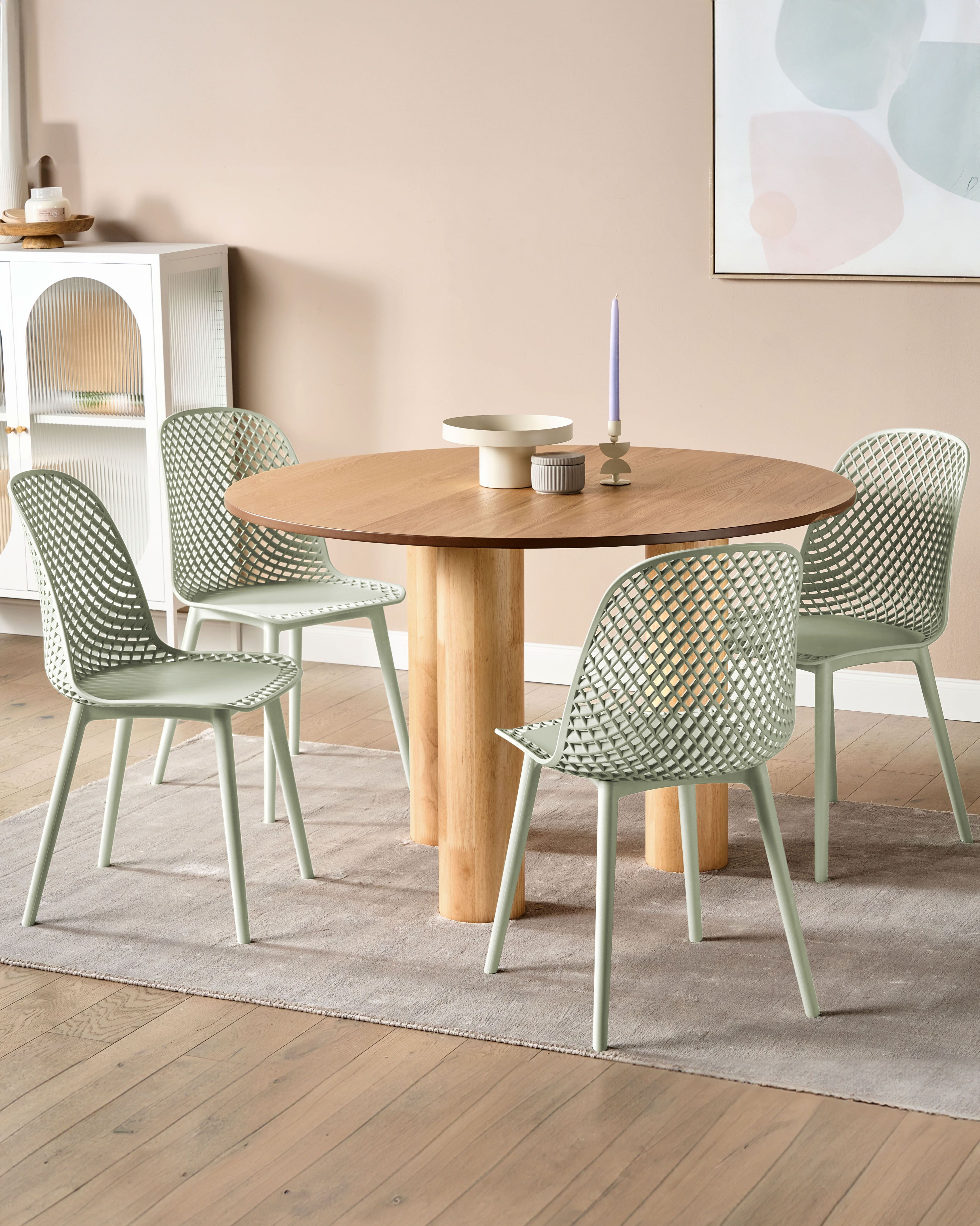 Set of 4 Dining Chairs EMORY Light Green