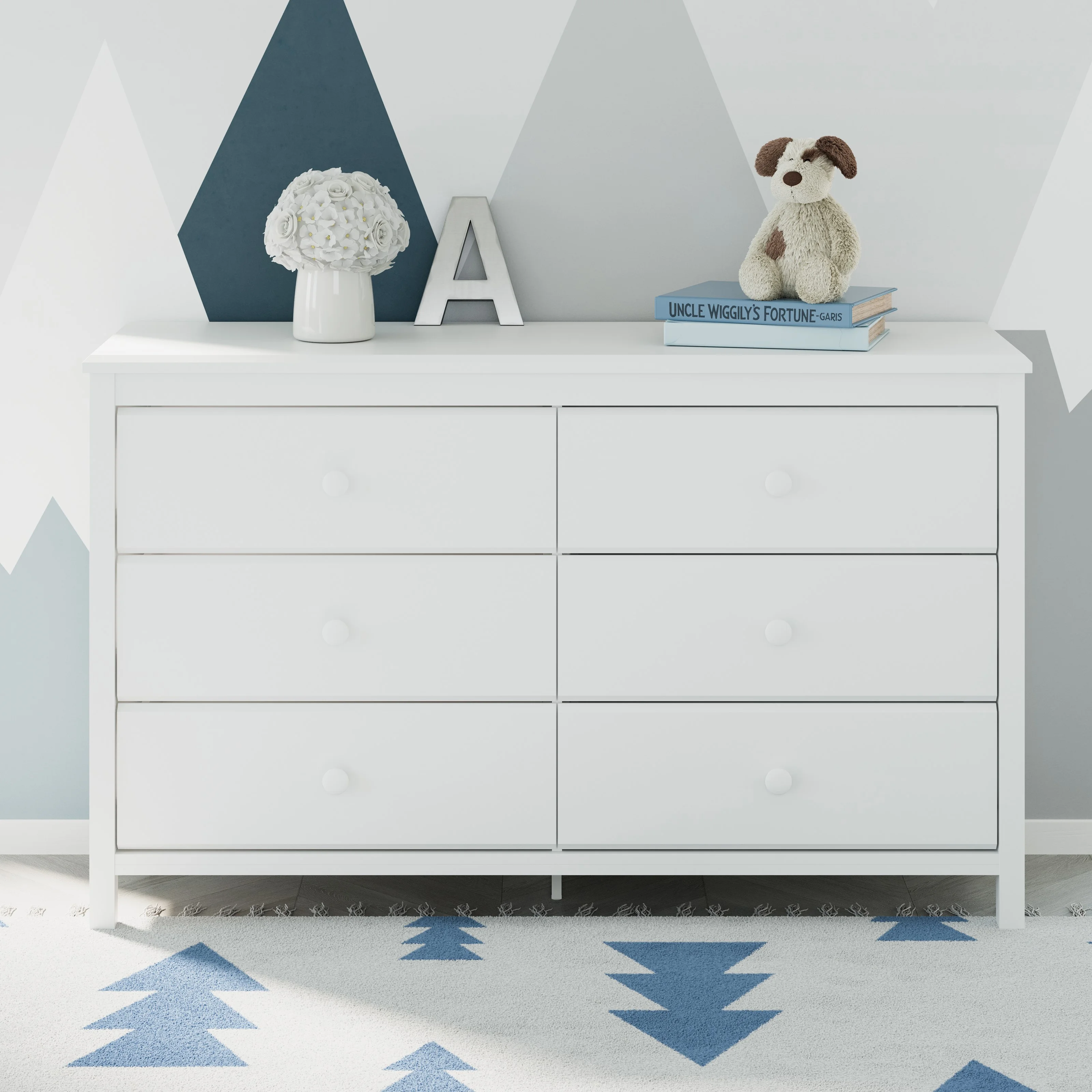 Storkcraft Alpine 6 Drawer Nursery Double Dresser, White