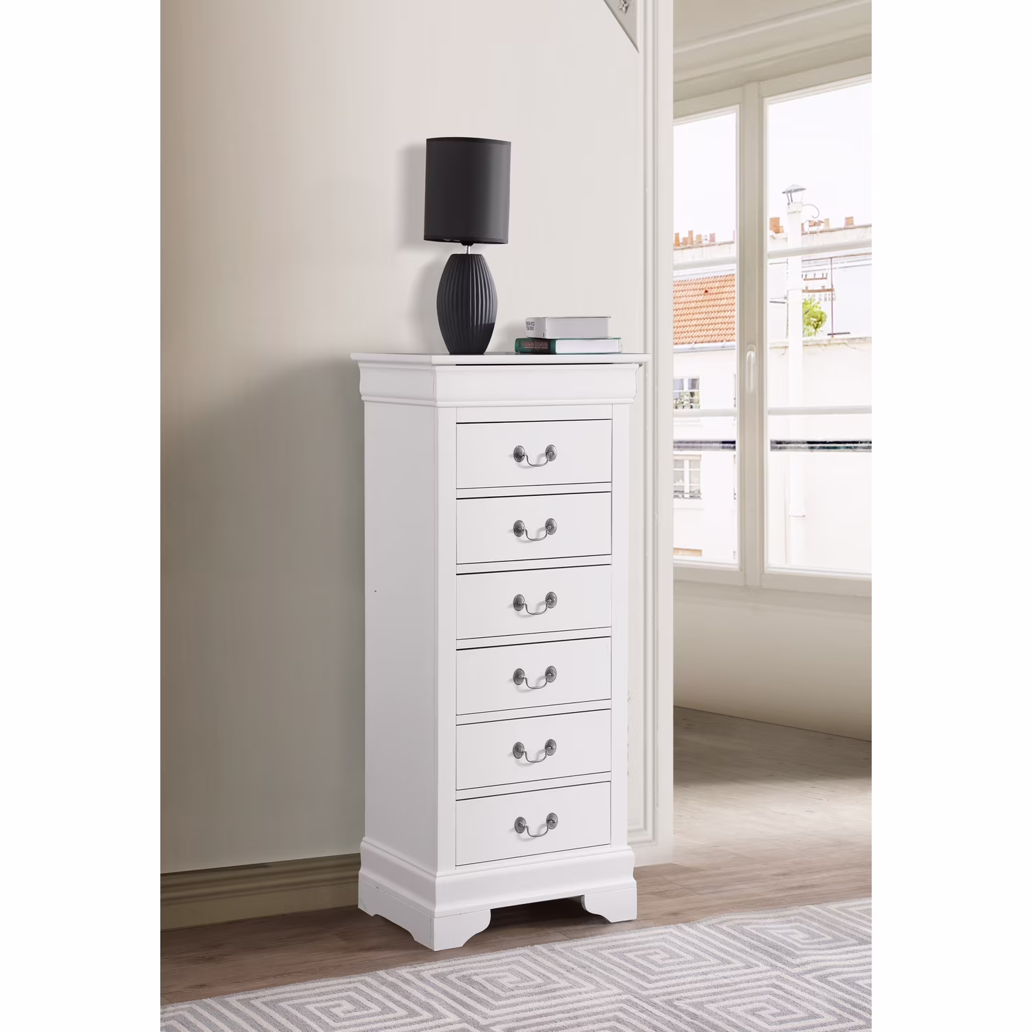 Glory Furniture Louis Phillipe 7 Drawer Lingerie Chest in Cherry - Image 3