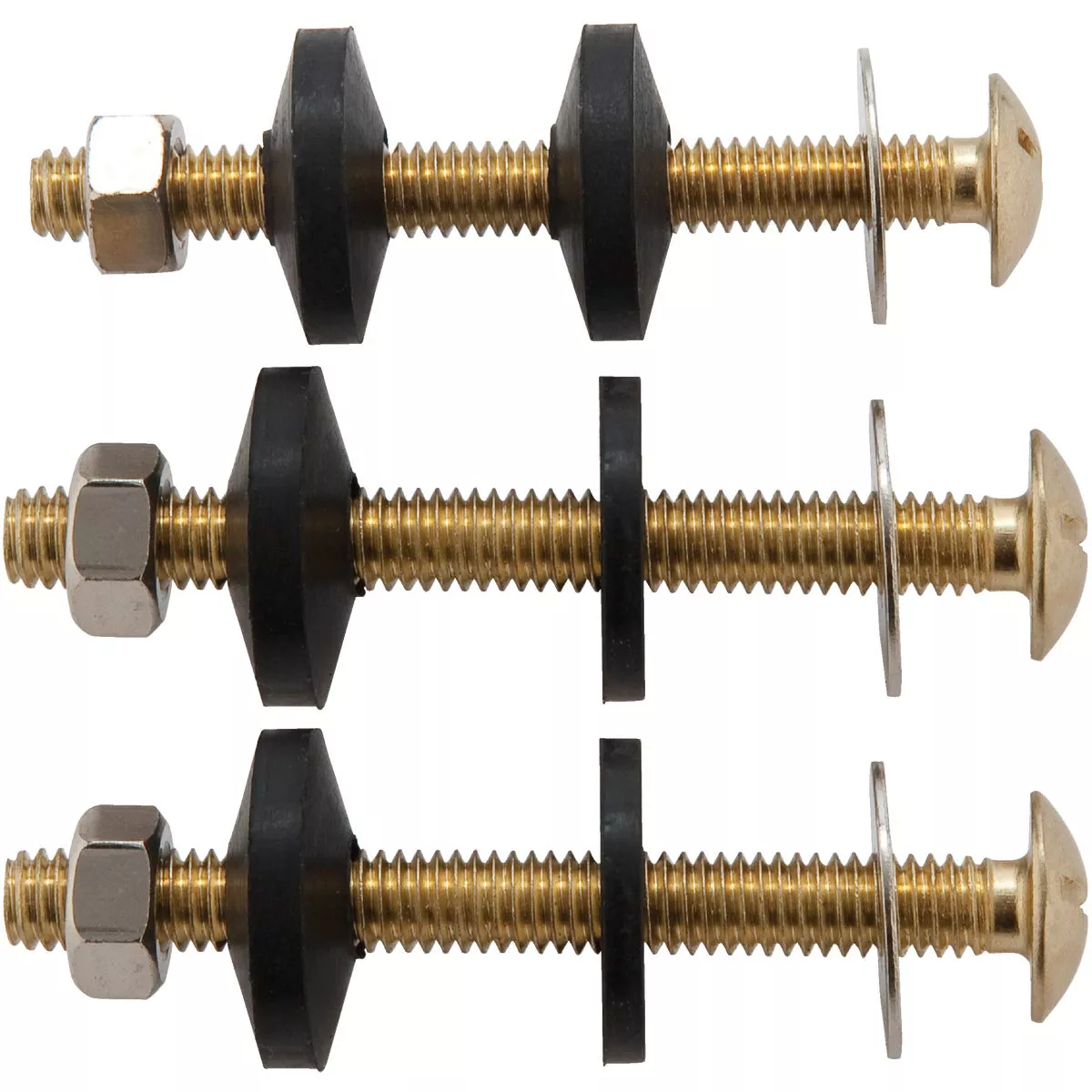 Do it Best 5/16 In. x 3 In. Brass, Sponge Rubber Tank Bolts (3 Pack)
