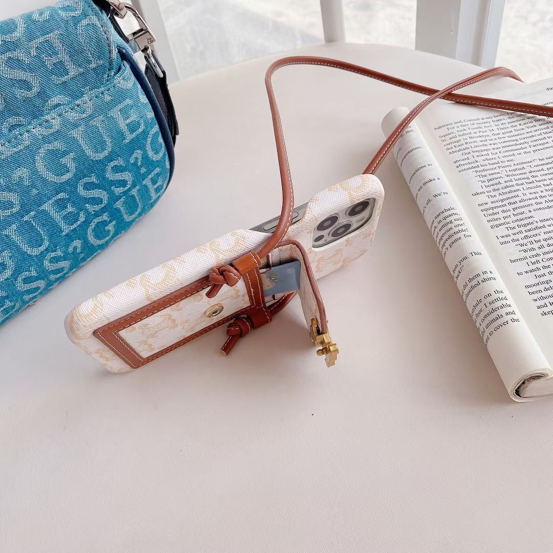 White Celine iPhone Case With Card Holder -LH240109 - Wholesale & Influencer