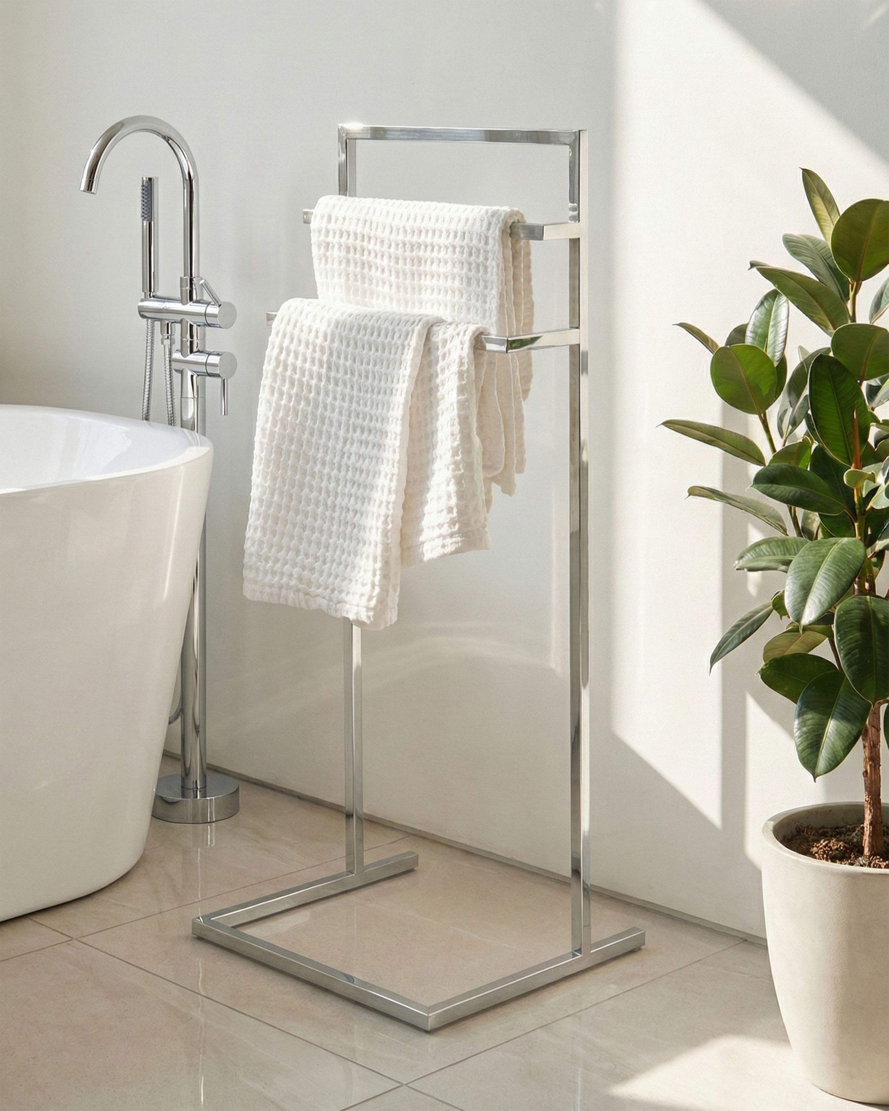 Towel Stand MELINCUE Metal Silver