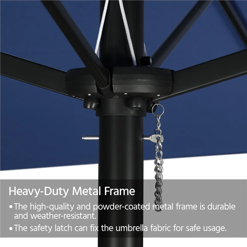 Topeakmart 13ft Patio Parasol Canopy with Crank, Tan - Image 29