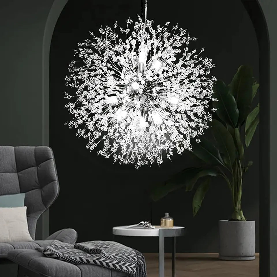 BloomLuxe – Paardenbloem Kristallen Kroonluchter in Elegant Design