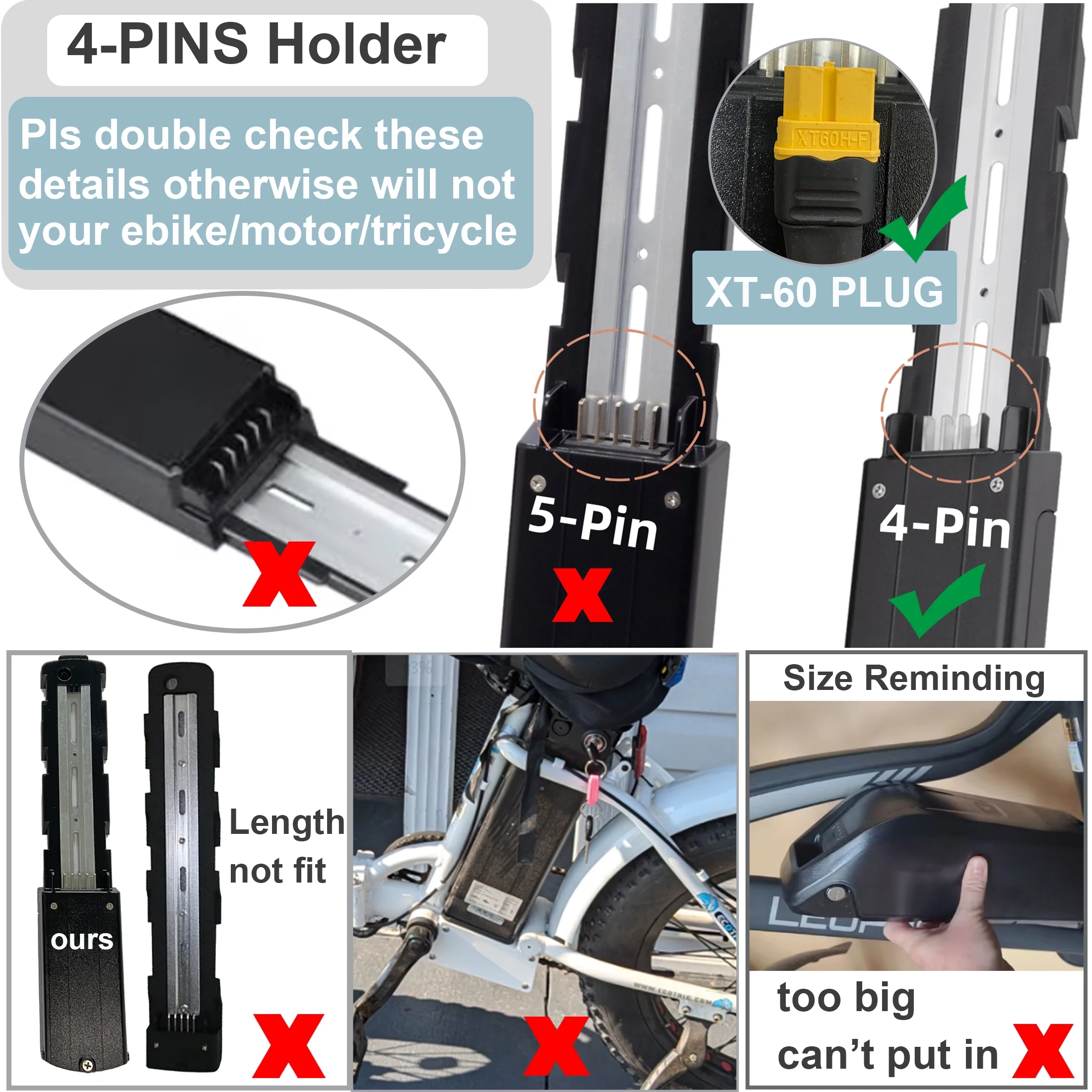 4Pin 36V 20AH Battery Electric Scooter Battery 750W 36V Ebike Battery for Adult Electric Bike Motor - Image 4