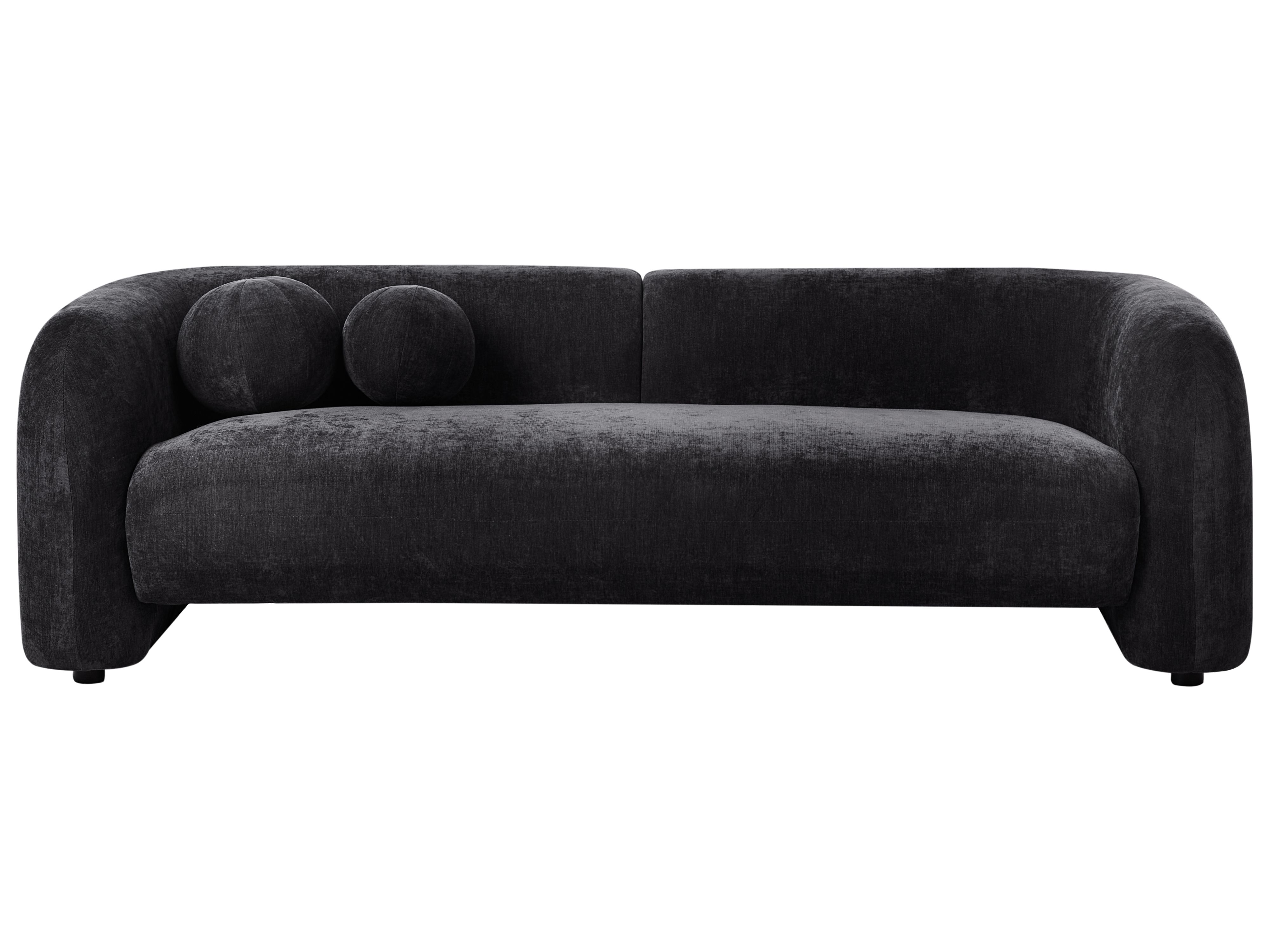Sofa 3 Seater LEIREN Chenille Black