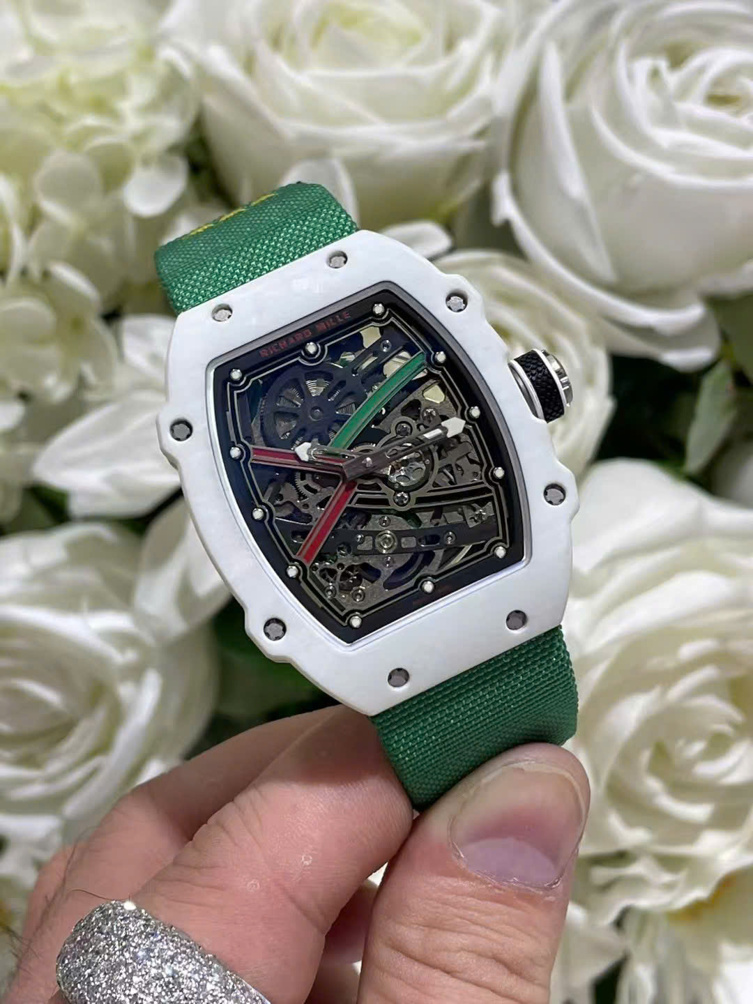 Richard Mille RM67-02 White Carbon Best Replica Watches Weight 37 Grams 38.7��47.52mm - Top club