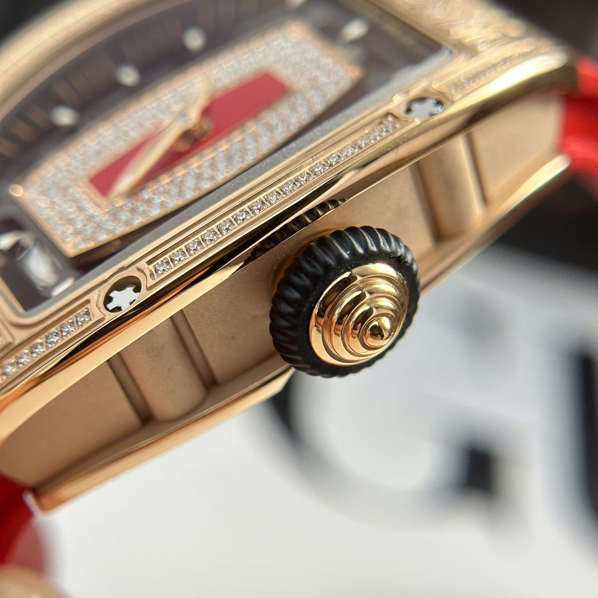 Richard Mille RM07-01 Best Replica Watches Diamonds Red Rubber Strap ZF Factory 36mm - Top club