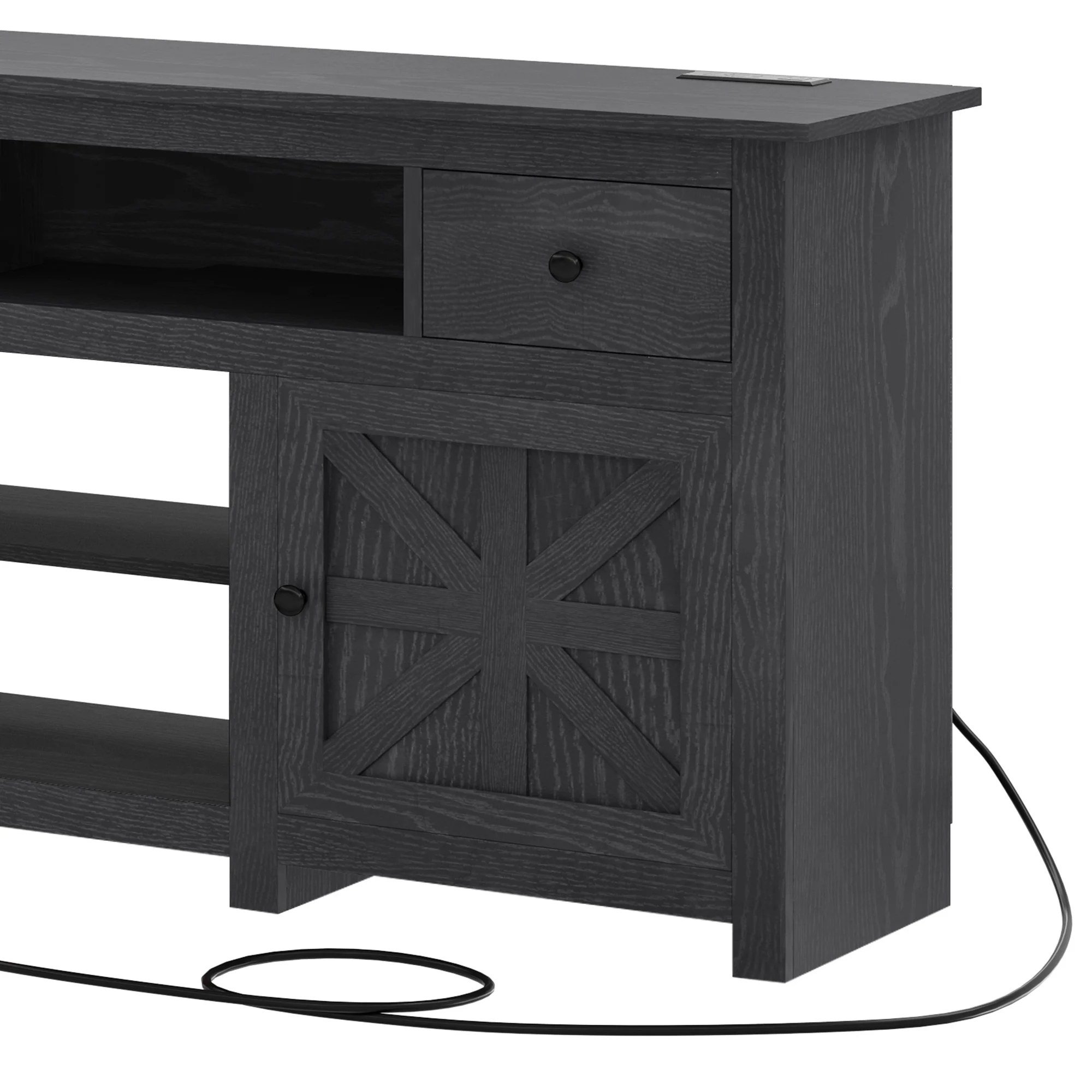 Uforic Farmhouse TV Stand for 75/80 Inch TV, Rustic Entertainment Center with Power Outlet, Storage Drawers, TV Console for Living Room, Oak - Image 30