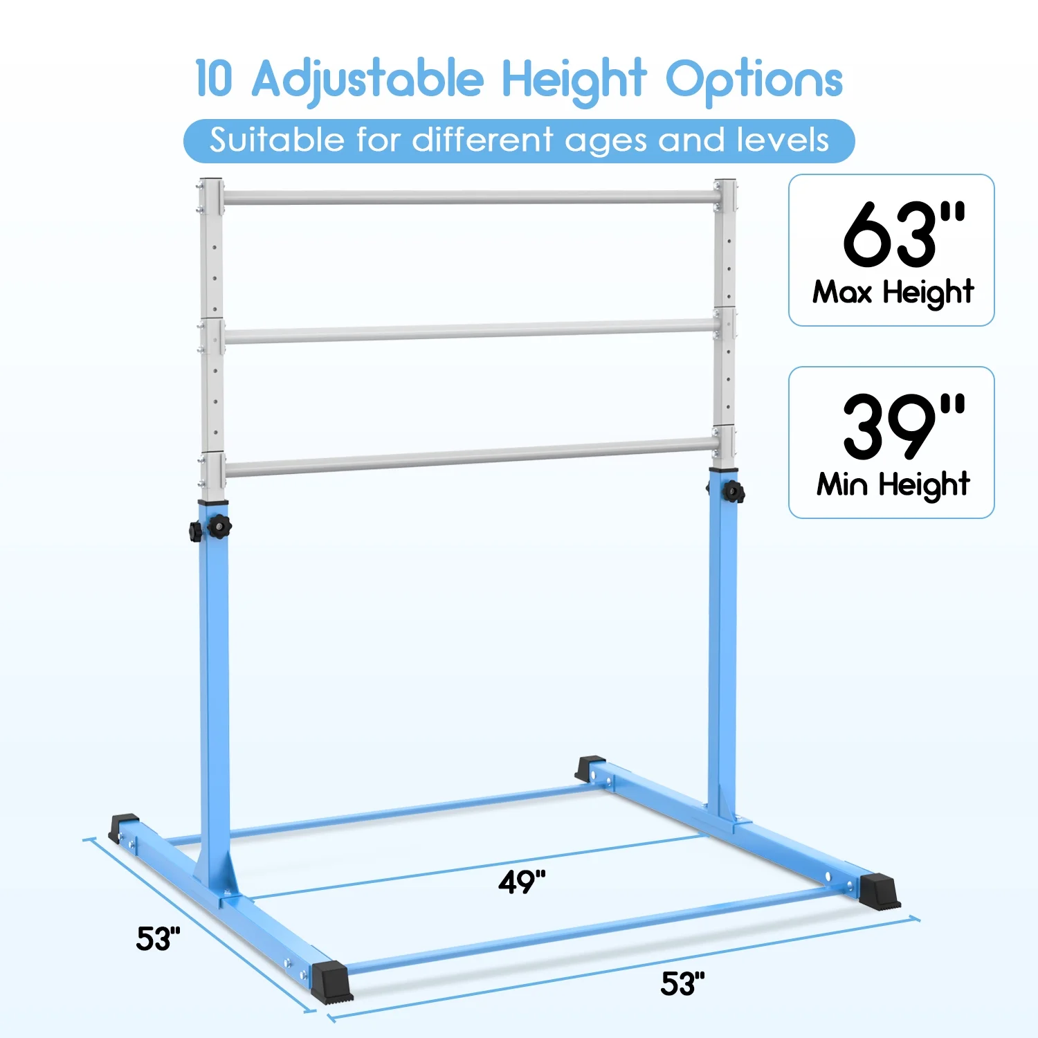 Safly Fun Anti Slip Adjustable Steel Gymnastics Bar, 50 in Width - Image 11