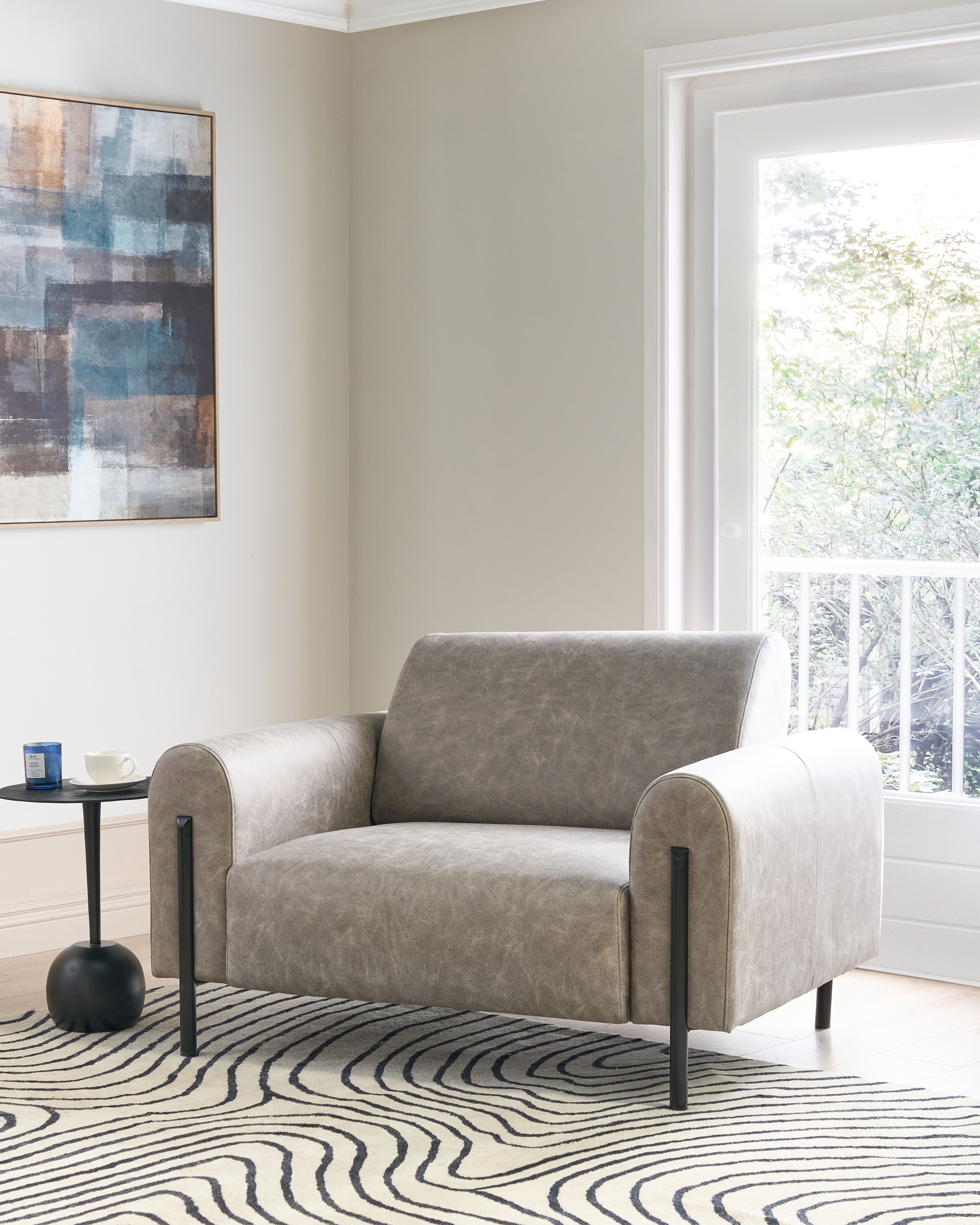 Armchair ASKIM Fabric Light Grey