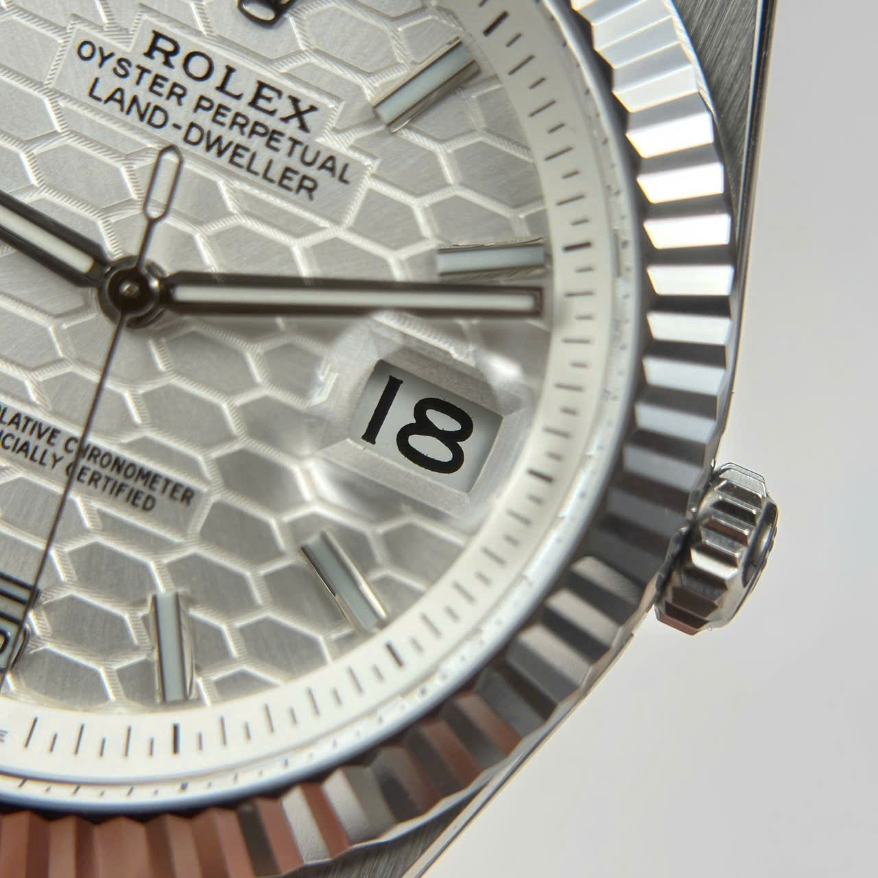 Rolex Land-Dweller 127336 White   Honeycomb Motif Dial Best Replica Watches 40mm - Elite Watch Atelier