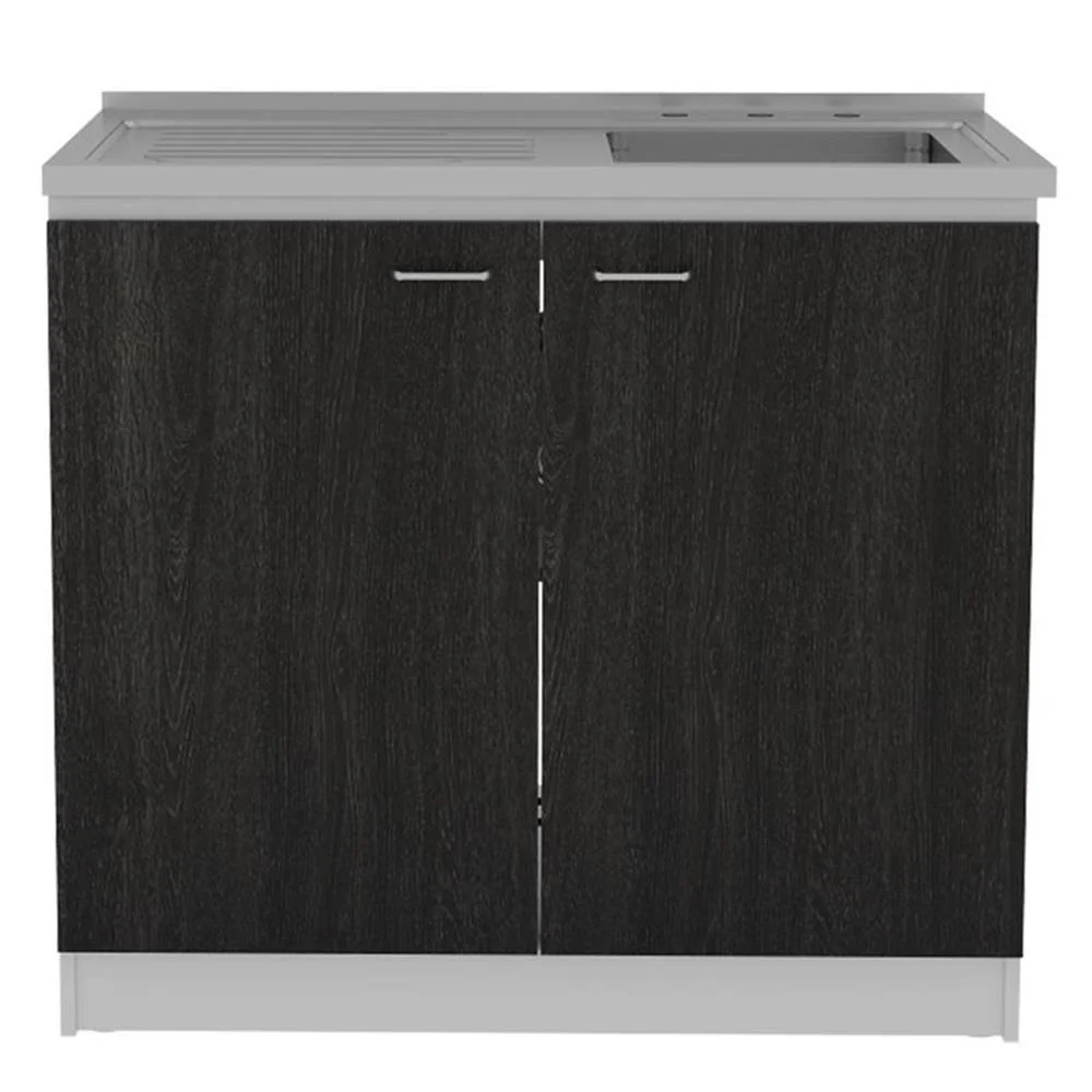 Pemberly Row White Modern Engineered Wood Napoles Utility Sink with Cabinet - Image 8