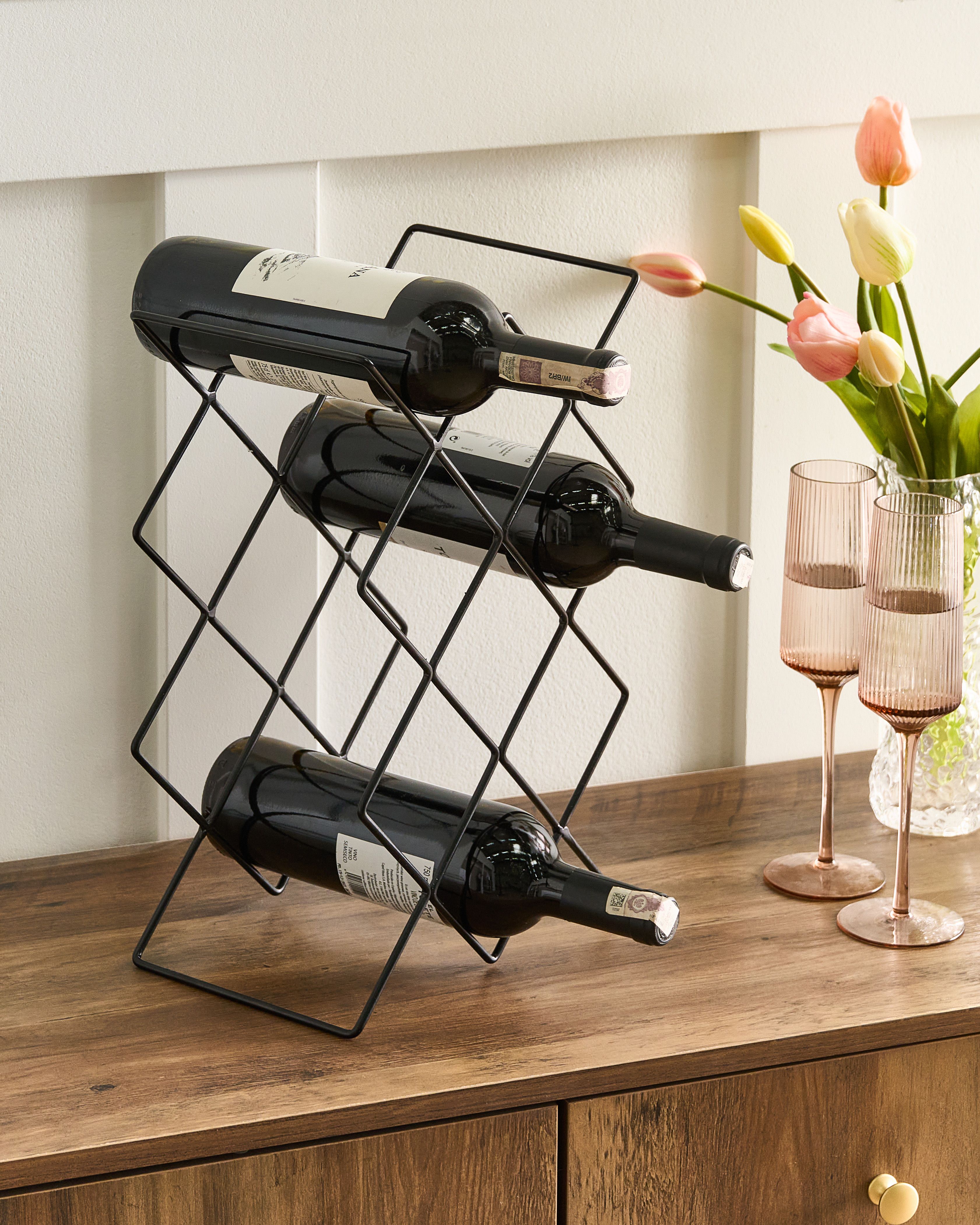 Wine Rack RATHKEALE Metal Black
