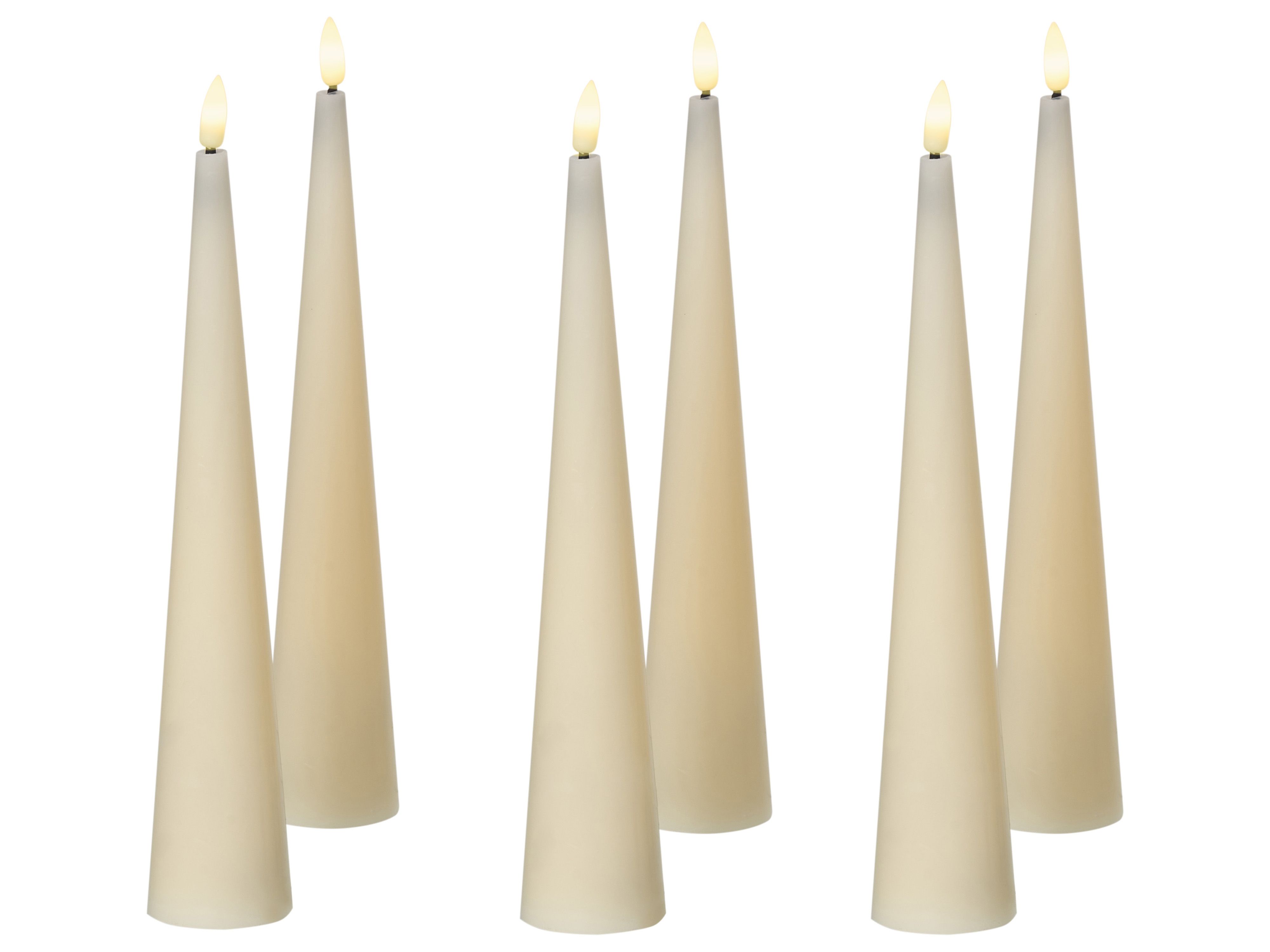 Set of 6 LED Candles AURUM 28 cm Off-White