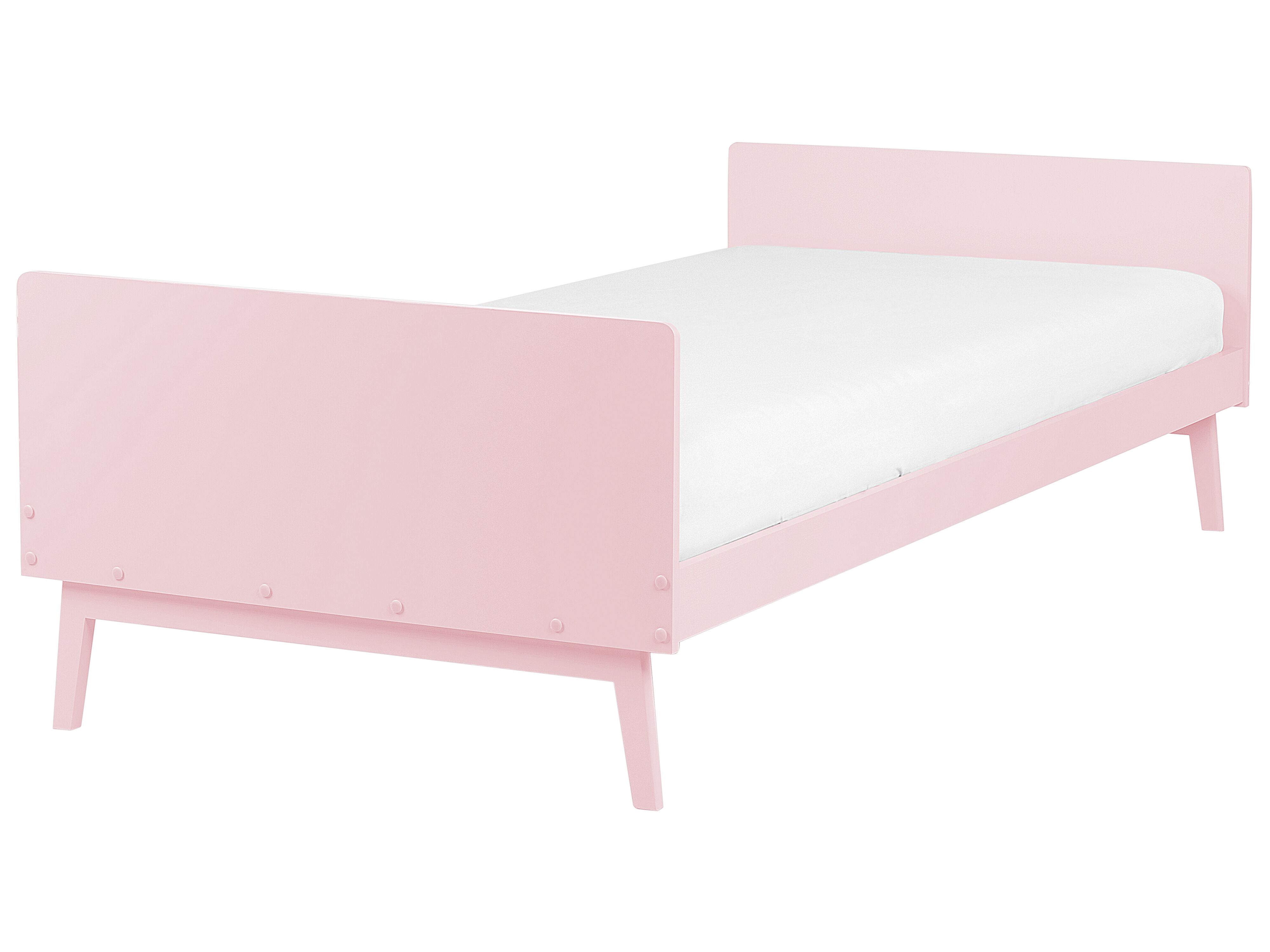 Bed Pine Wood BONNAC 90 x 200 cm (EU Single) Pastel Pink