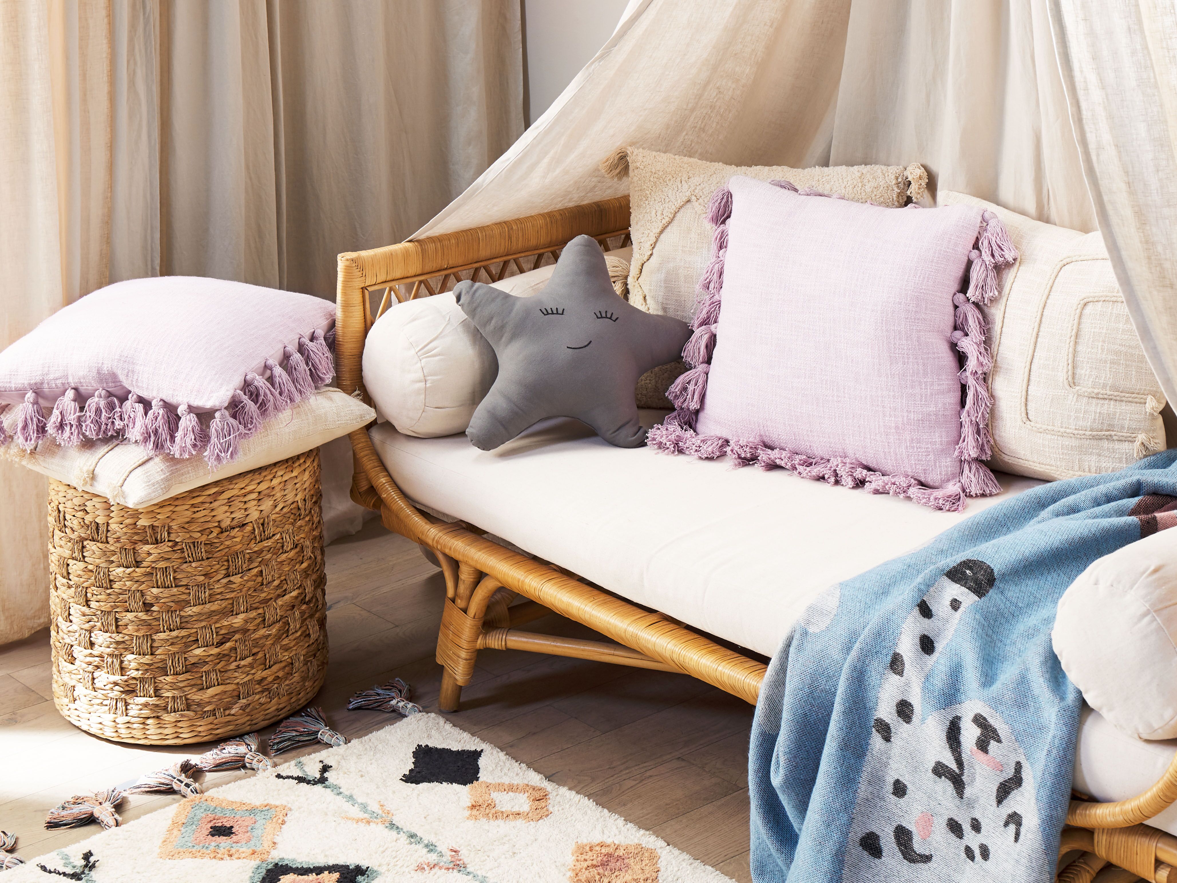 Throw Cushion LYNCHIS Cotton 45 x 45 cm Pink