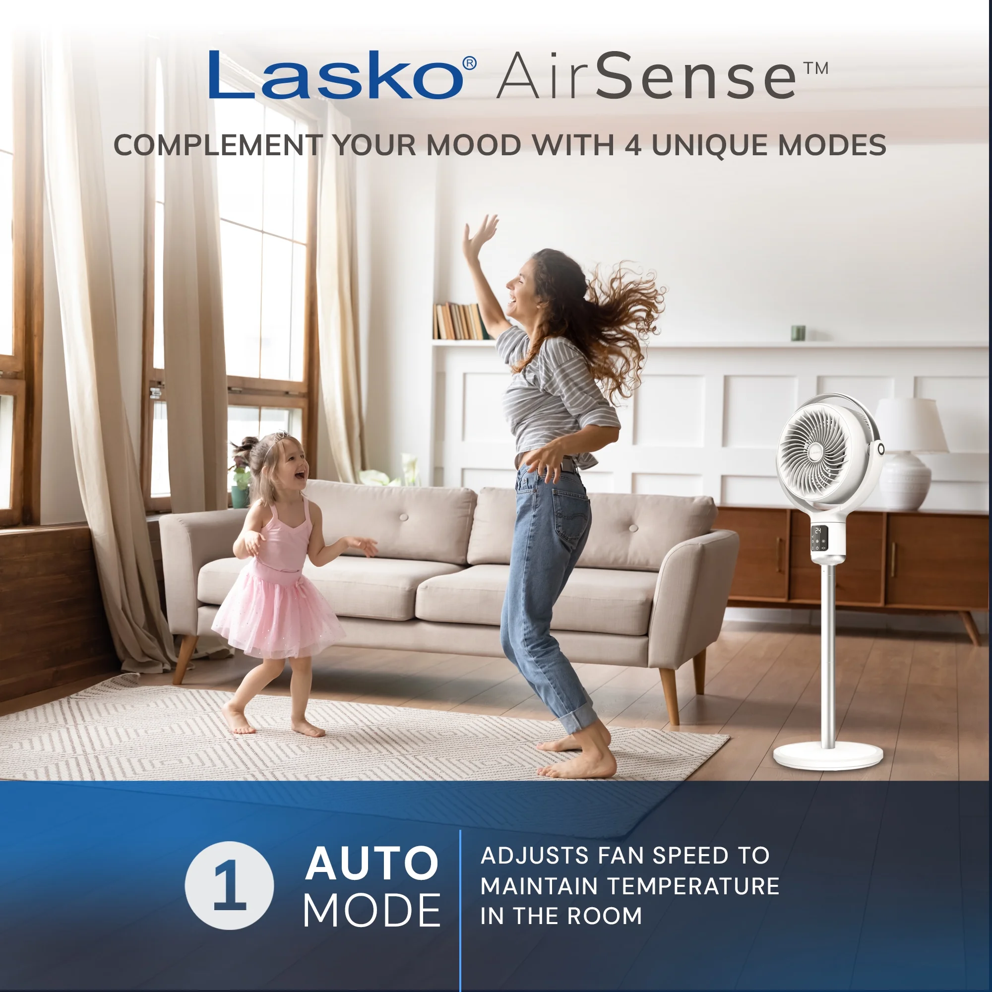 Lasko Whirlwind 7�� 24-Speed Orbital Motion 25ft/s Airflow Remote Control Pedestal Fan, APDC301 - Image 6