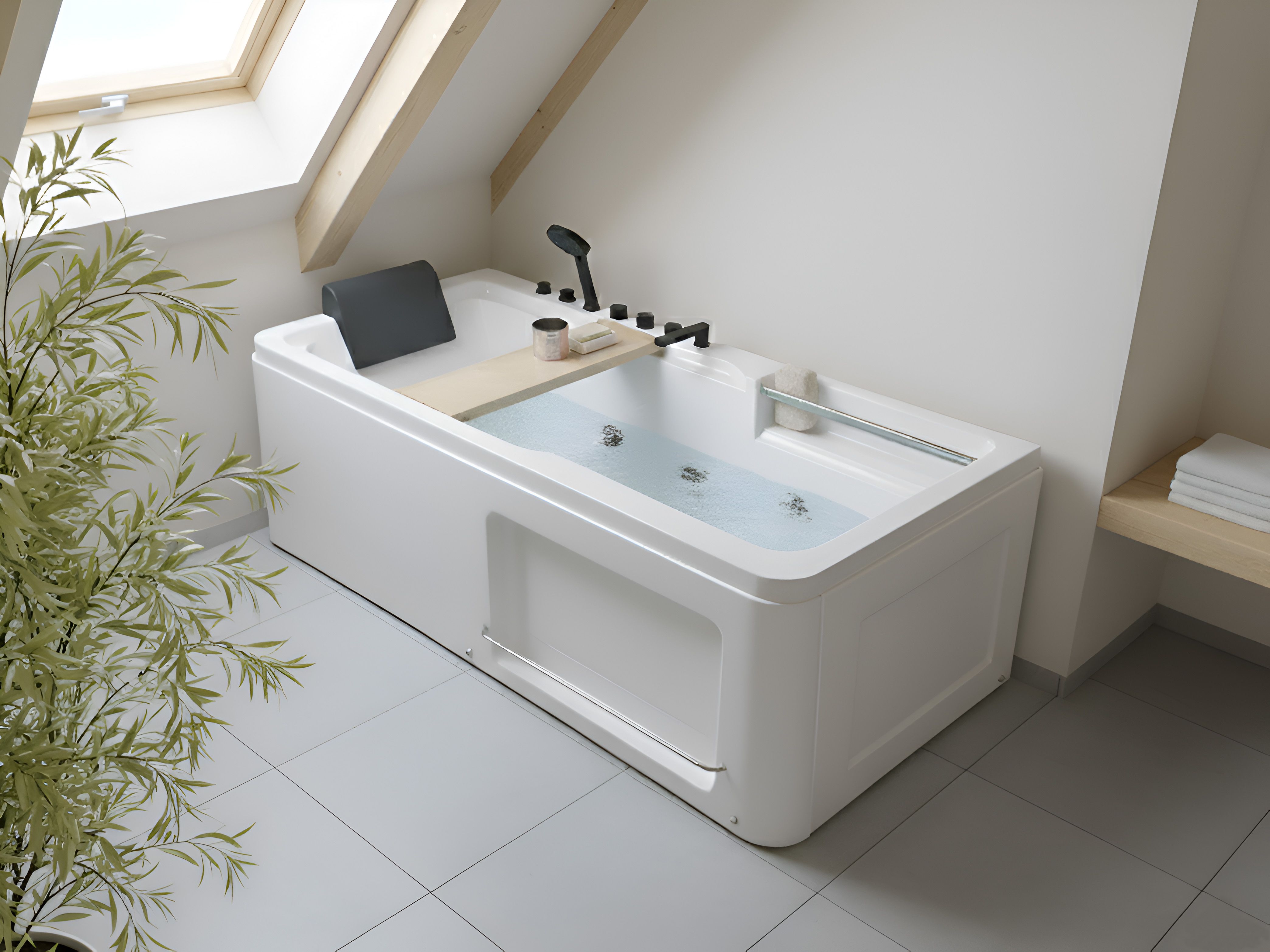 Corner Hot Tub CAMALU 1800 x 860 mm White