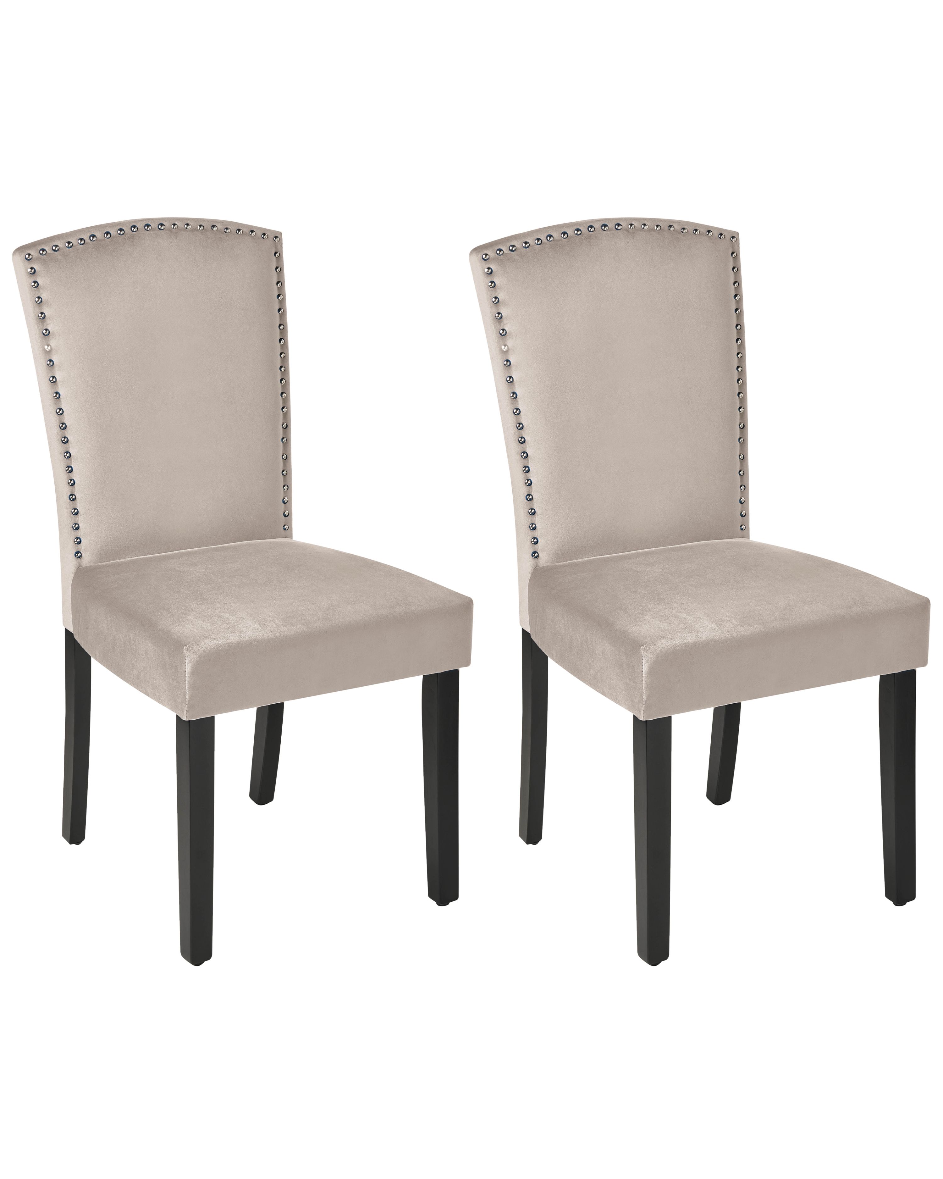 Set of 2 Dining Chairs PISECO Velvet Grey