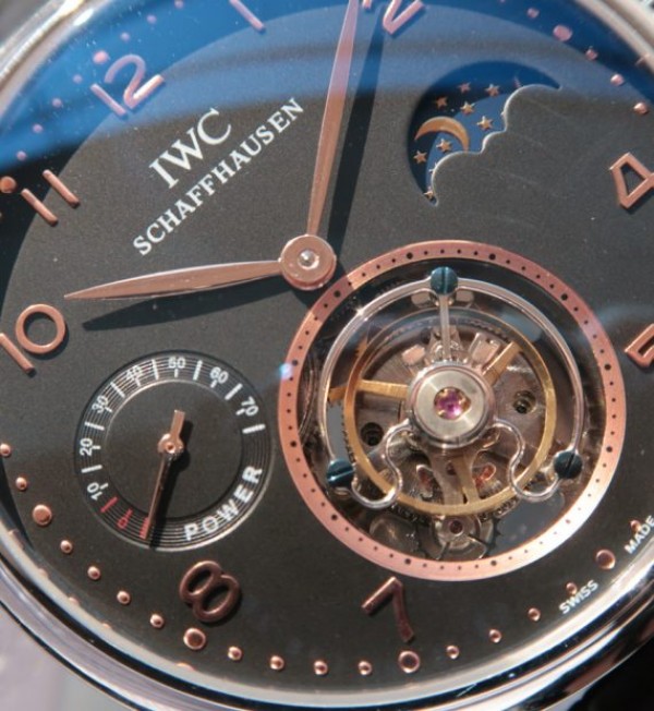 Replica IWC Portuguese Tourbillon Power Reserve Moonphase Gold Maker Black Dial - Top club