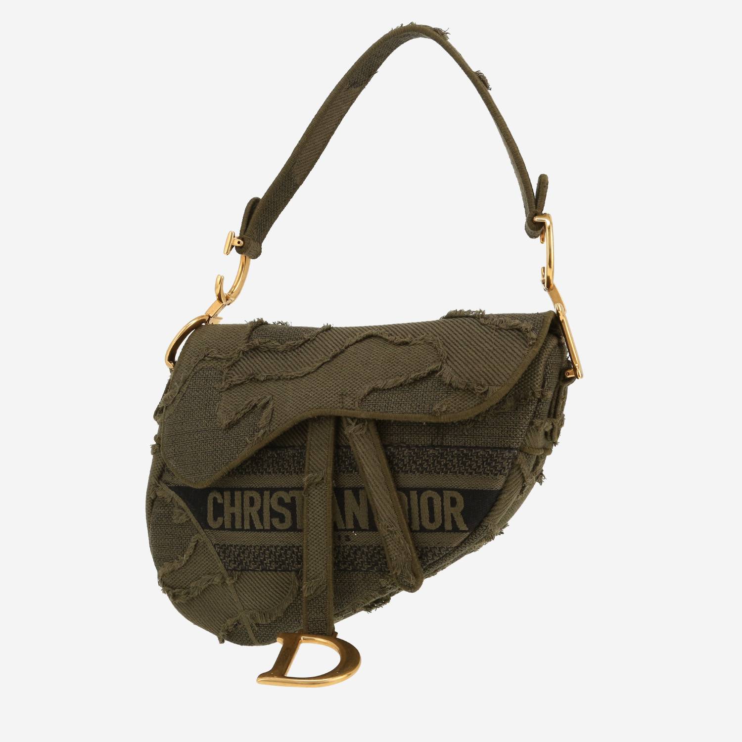Dior Saddle handbag in khaki canvas1:1High-quality replica