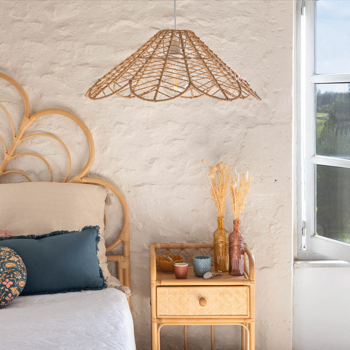 Suspension lamp "Folk" Beige, &Oslash; 58 cm