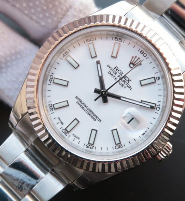 Replica Rolex DateJust II SS Fluted Bezel White Dial SS Bracelet A3136 - Elite Watch Atelier