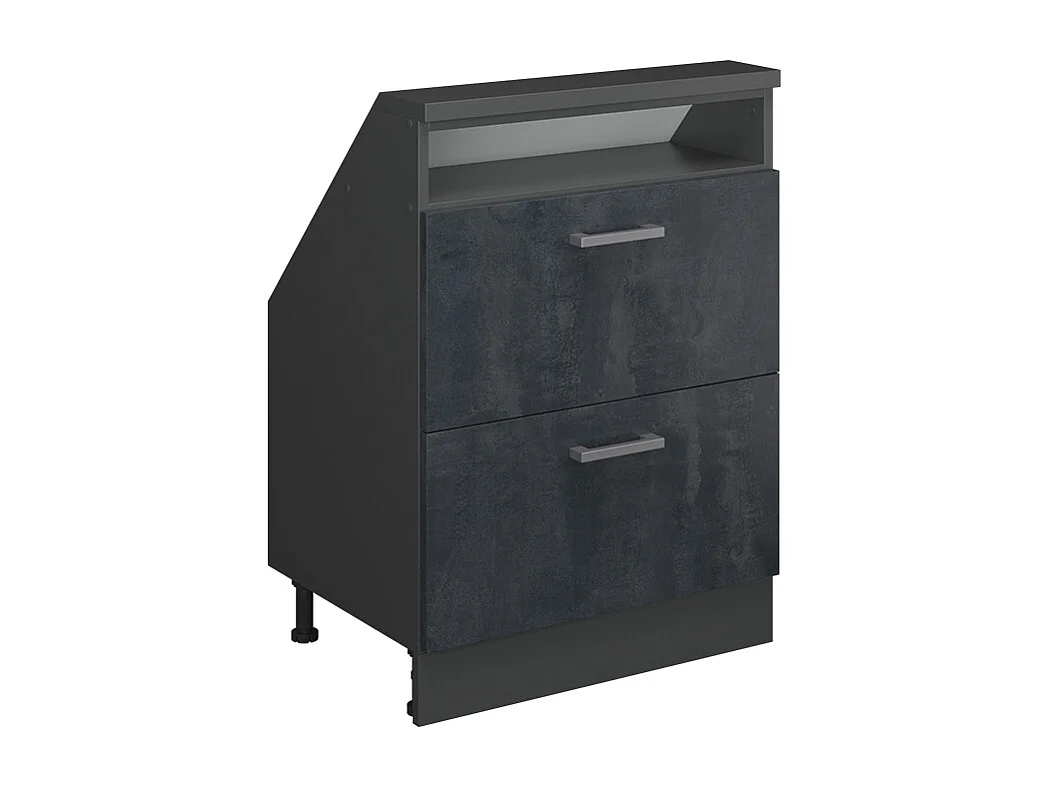 Meuble de rangement sous pente noir béton/anthracite 60x46x81.6 rion