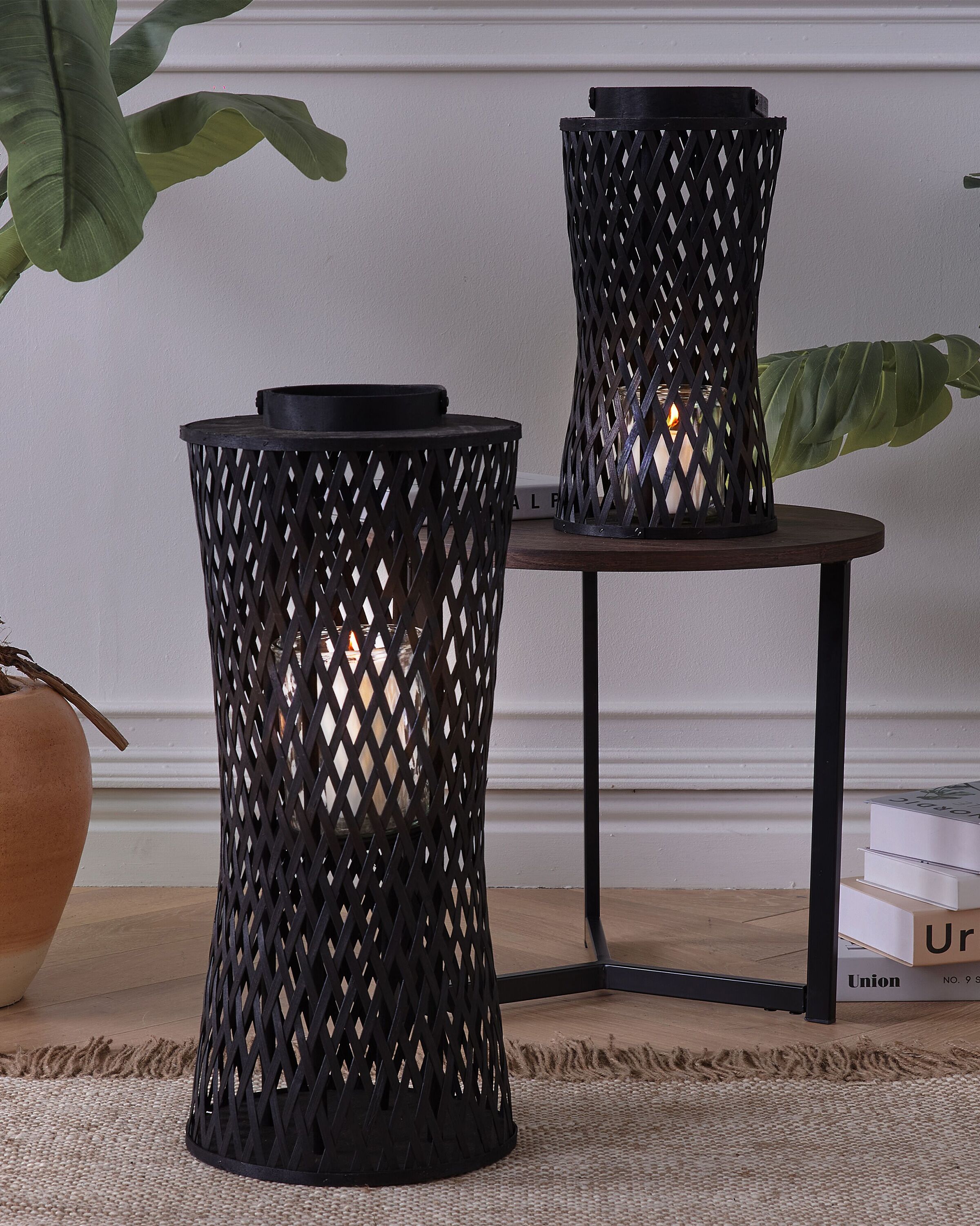 Lantern MACTAN Bamboo 58 cm Black
