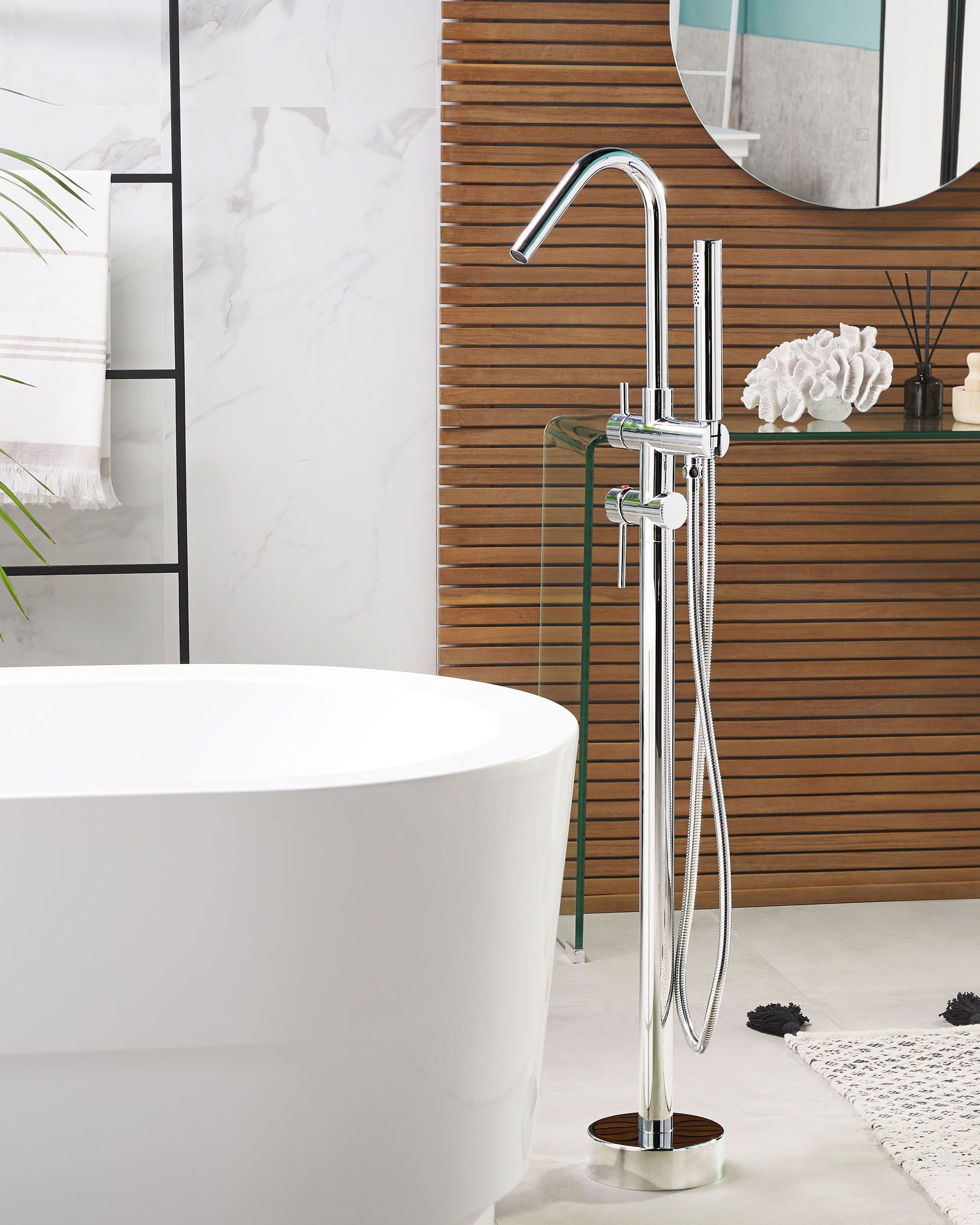 Freestanding Bathtub Faucet VICTORIA Silver