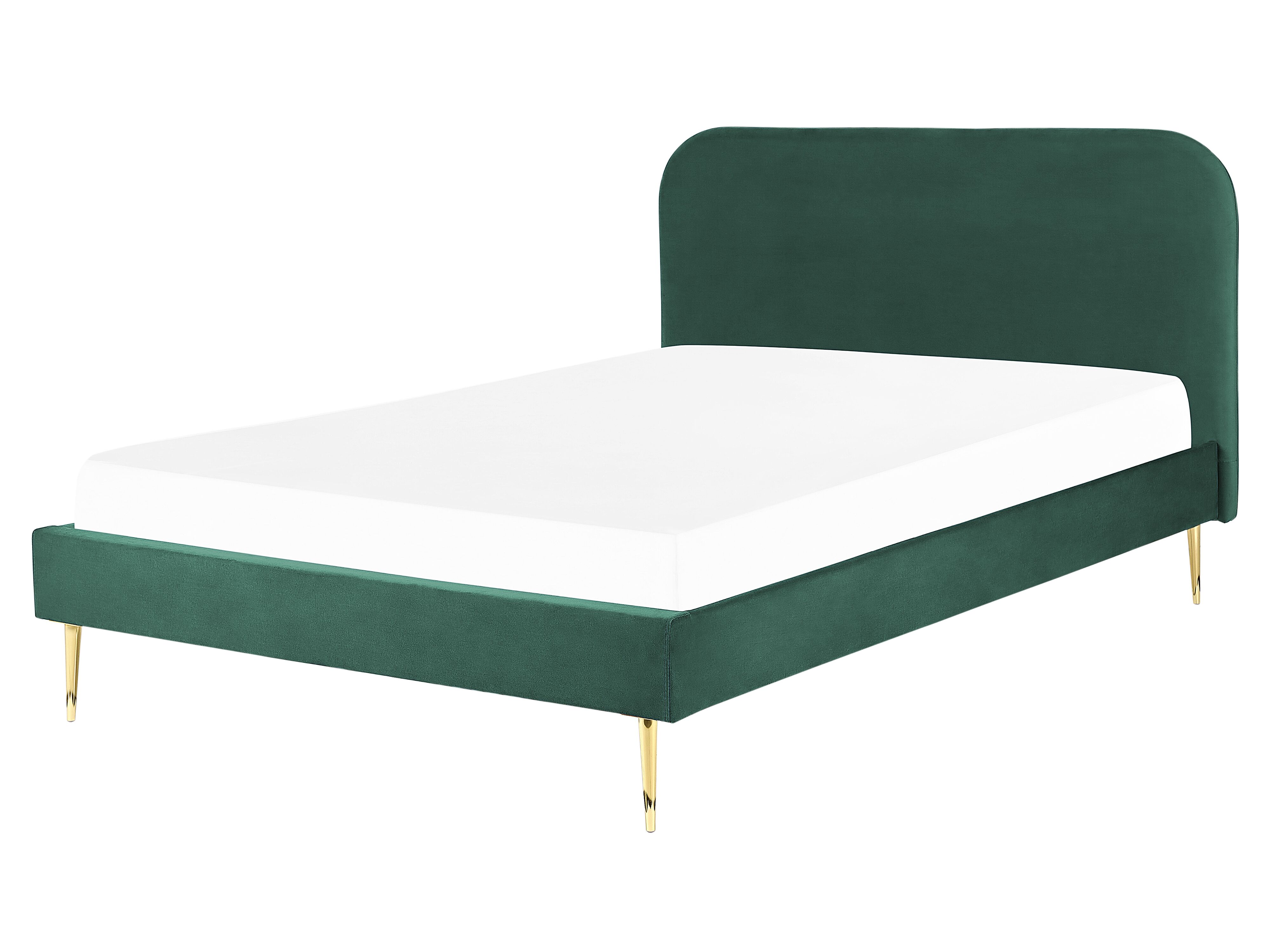 Bed Velvet FLAYAT 160 x 200 cm (EU King Size) Emerald Green