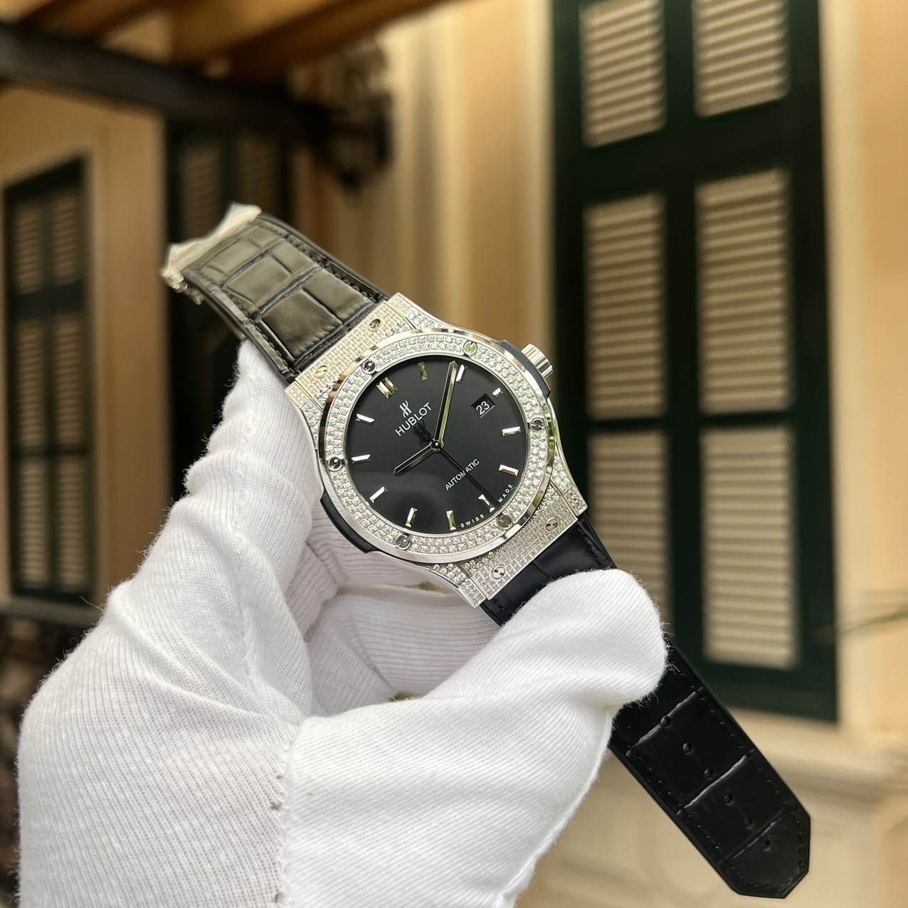 Hublot Classic Fusion Replica Watch Diamond Black HB Factory 42mm - Elite Watch Atelier